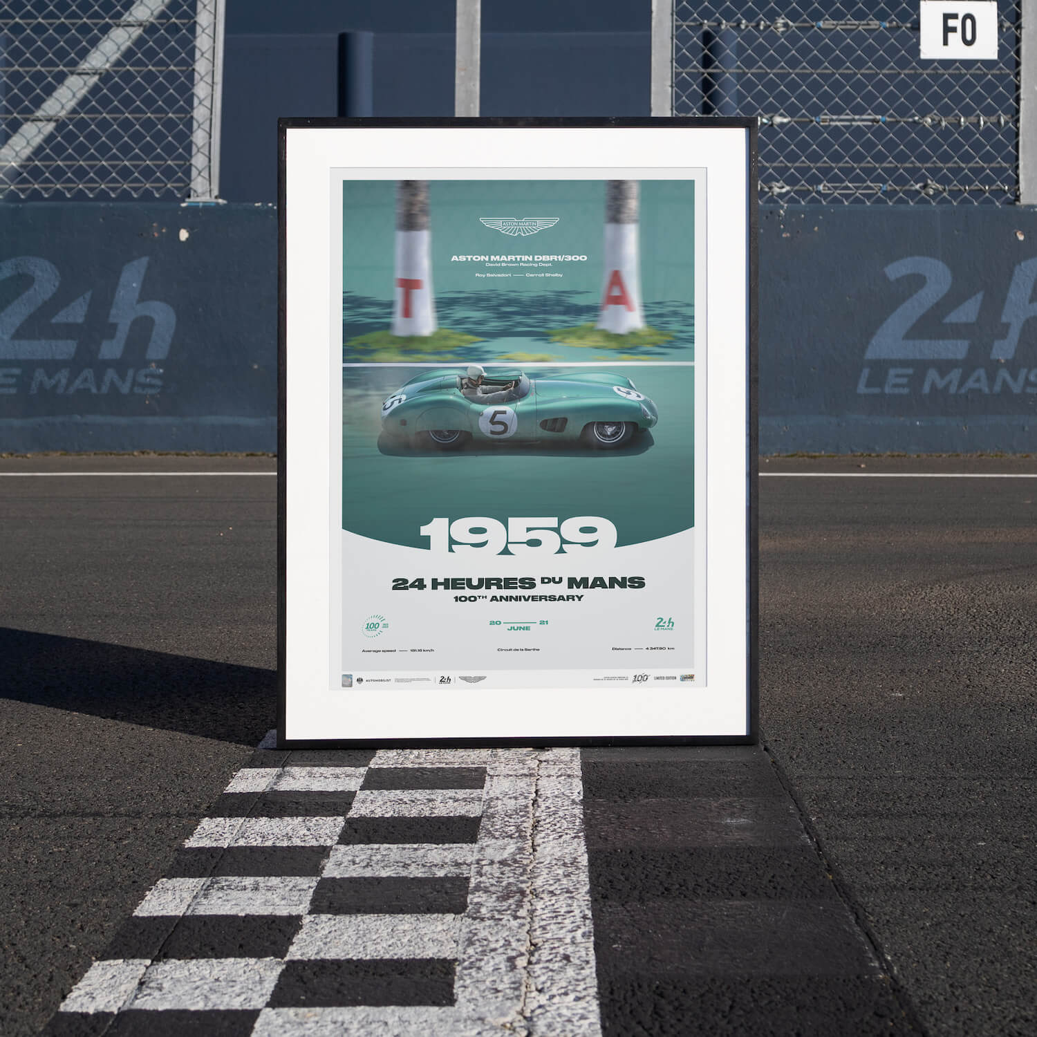 Aston Martin DBR1/300 | 1959 100th Anniversary | 24h Le Mans Poster