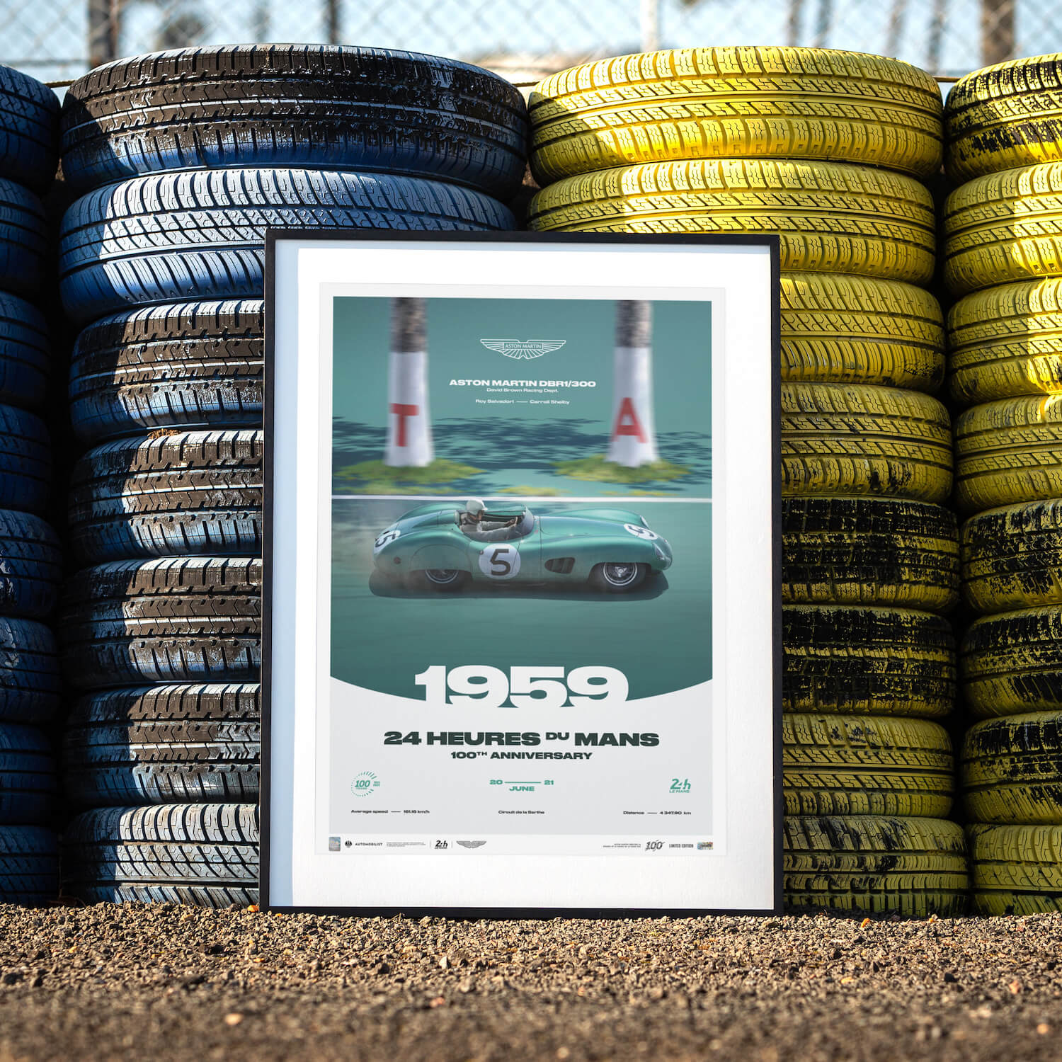 Aston Martin DBR1/300 | 1959 100th Anniversary | 24h Le Mans Poster