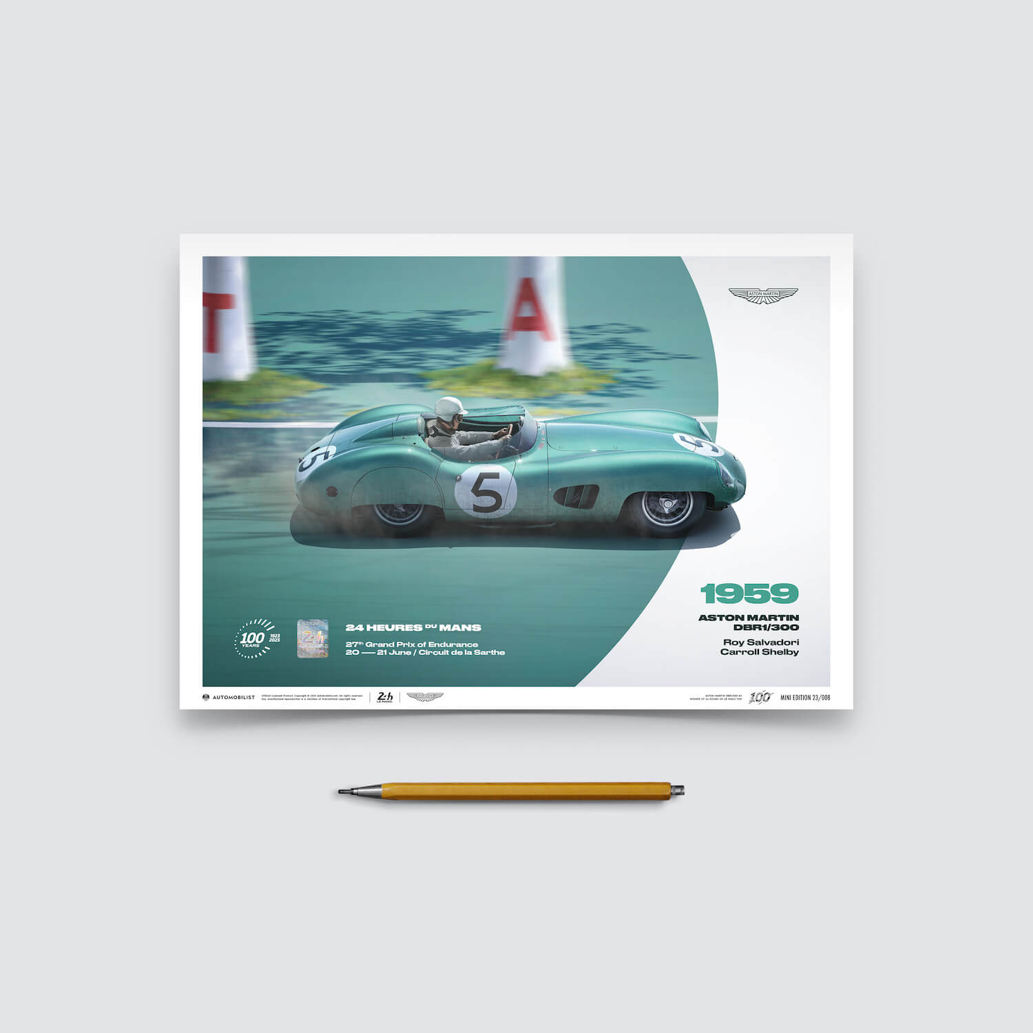Aston Martin DBR1/300 | 1959 100th Anniversary | 24h Le Mans Poster