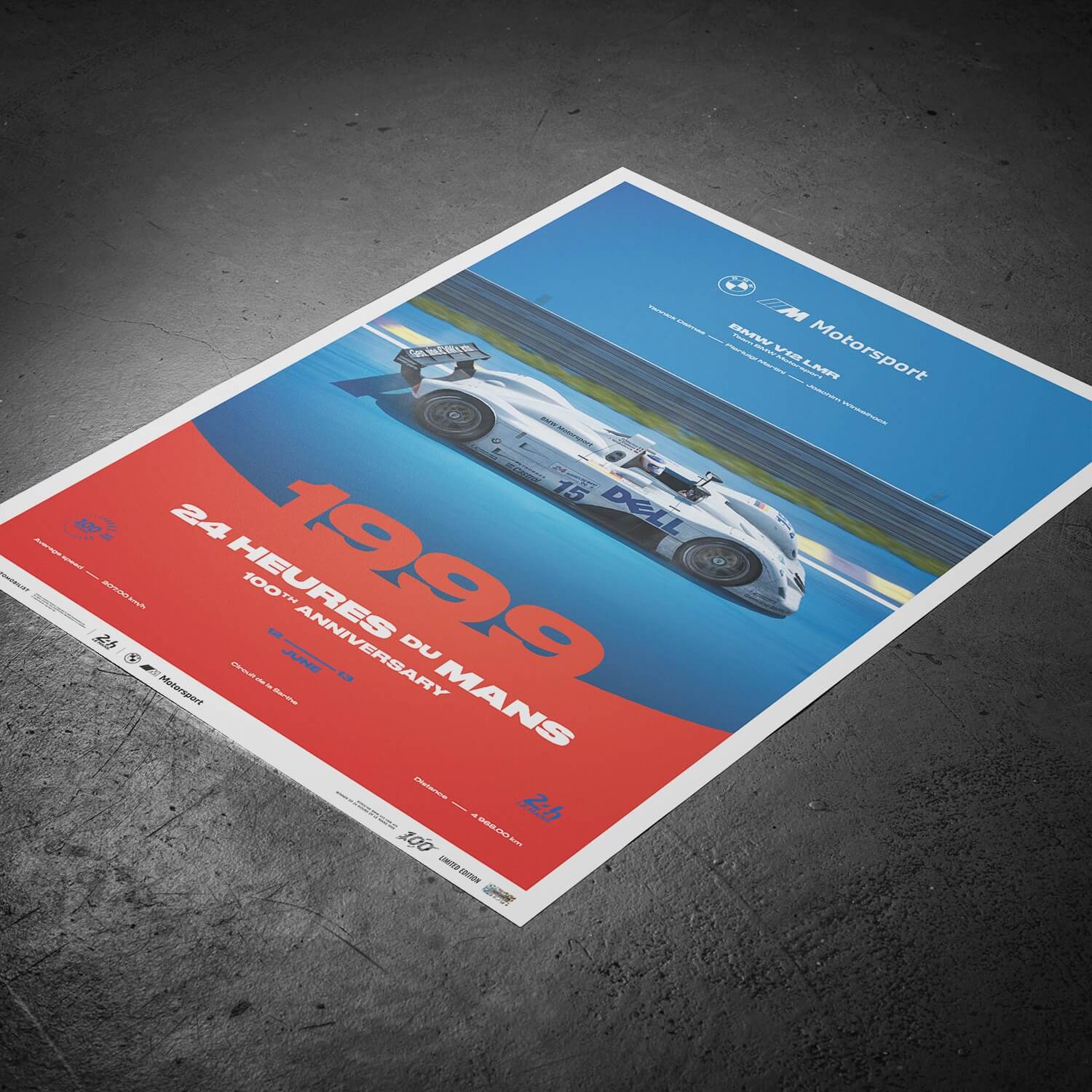 BMW V12 LMR | 1999 100th Anniversary | Unique Numbers 24h Le Mans Poster