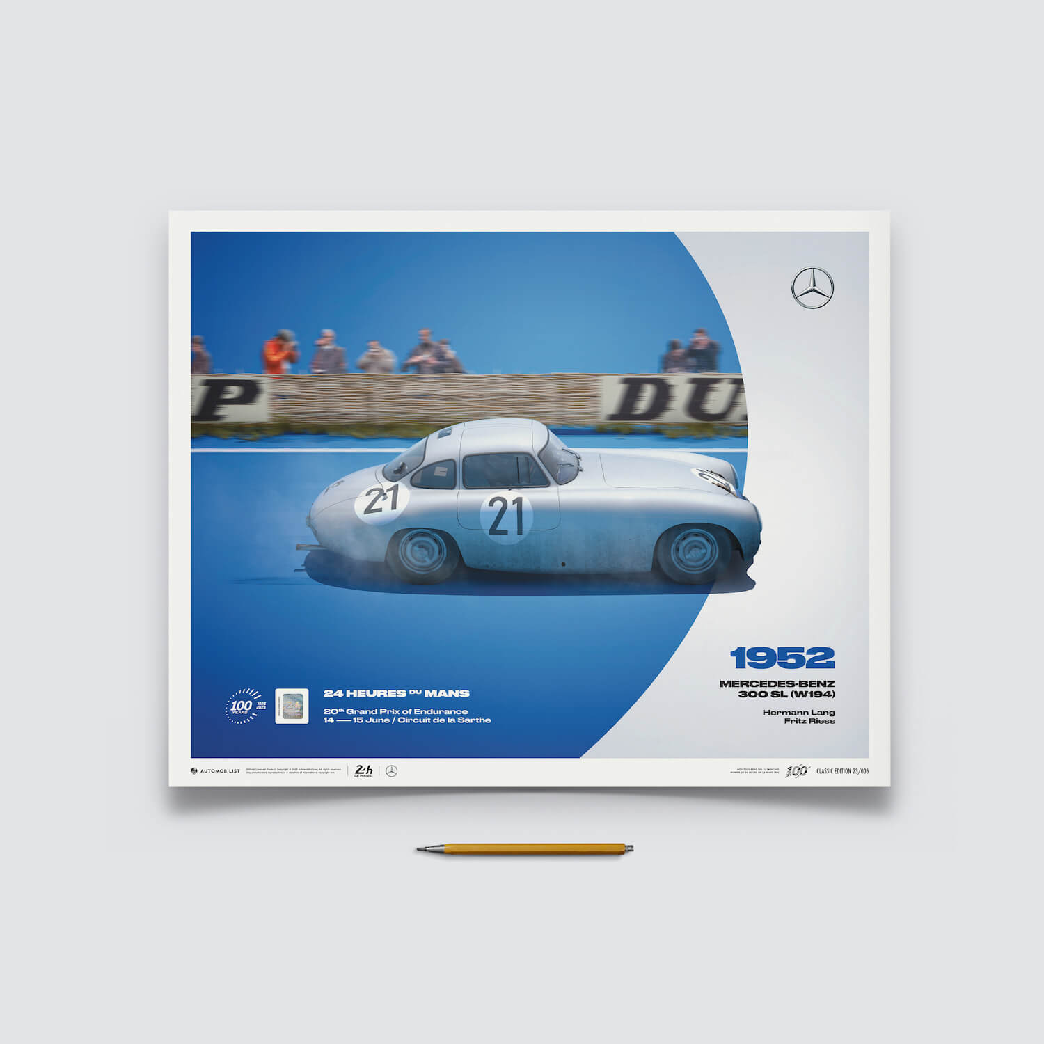 Mercedes-Benz 300 SL (W194) | 1952 100th Anniversary | 24h Le Mans Poster