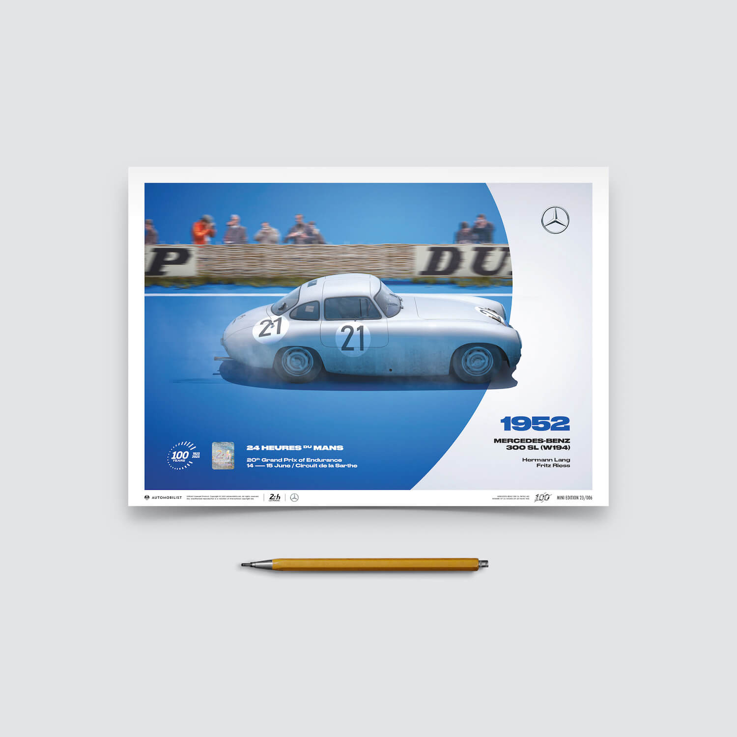 Mercedes-Benz 300 SL (W194) | 1952 100th Anniversary | 24h Le Mans Poster