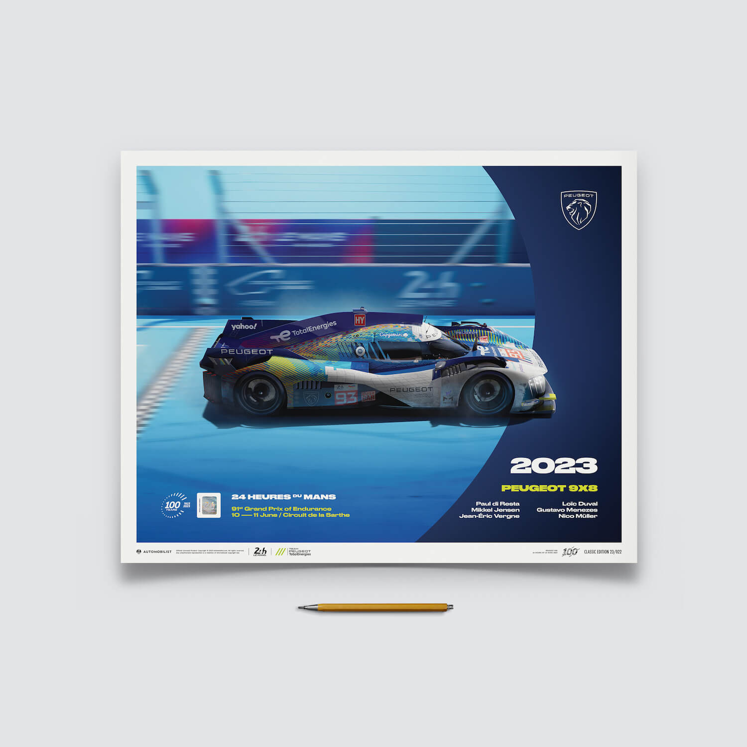 Peugeot 9X8 | 2023 100th Anniversary | 24h Le Mans Poster
