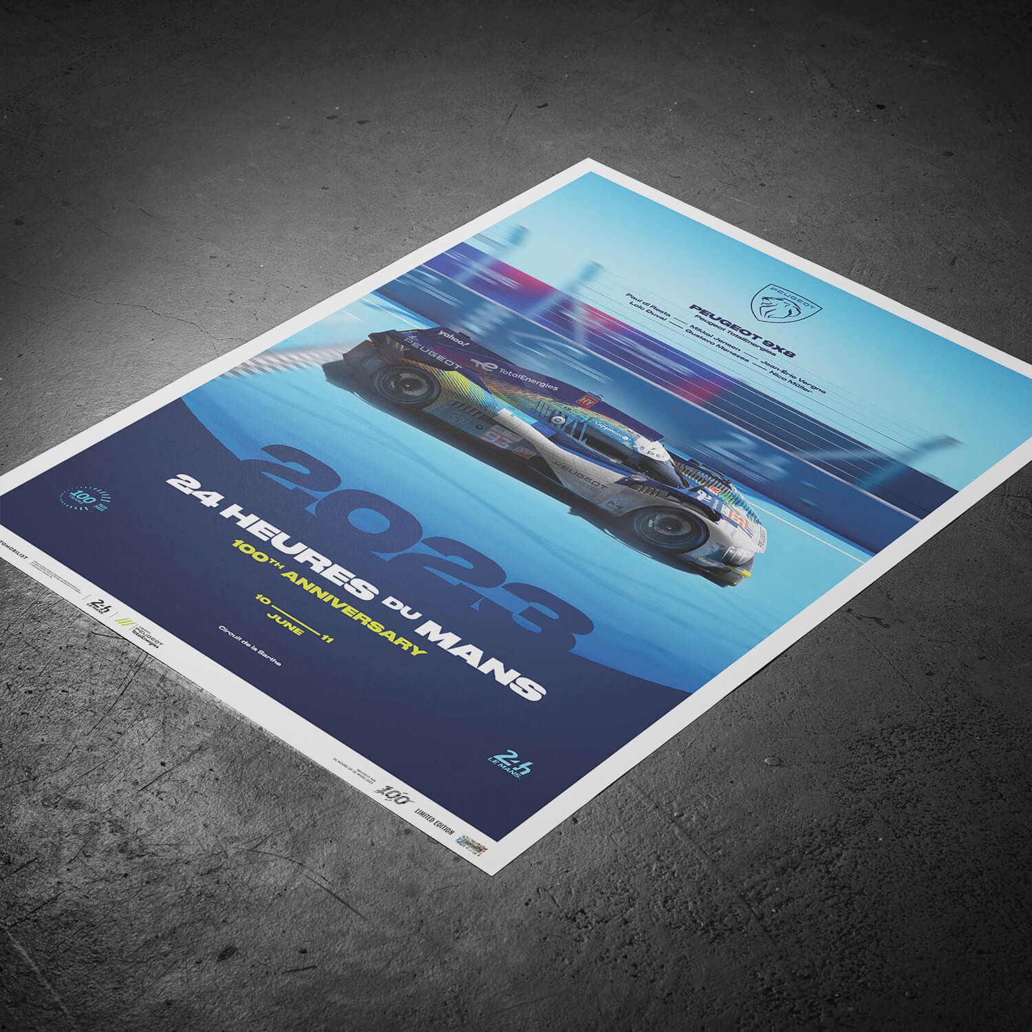 Peugeot 9X8 | 2023 100th Anniversary | 24h Le Mans Poster