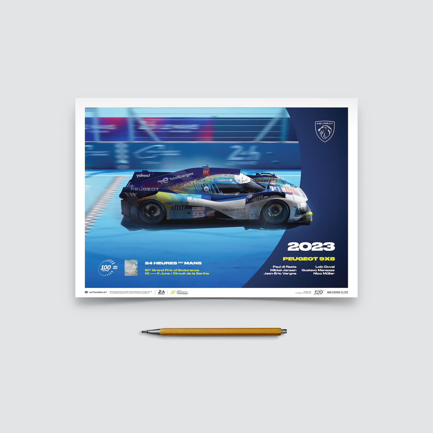Peugeot 9X8 | 2023 100th Anniversary | 24h Le Mans Poster