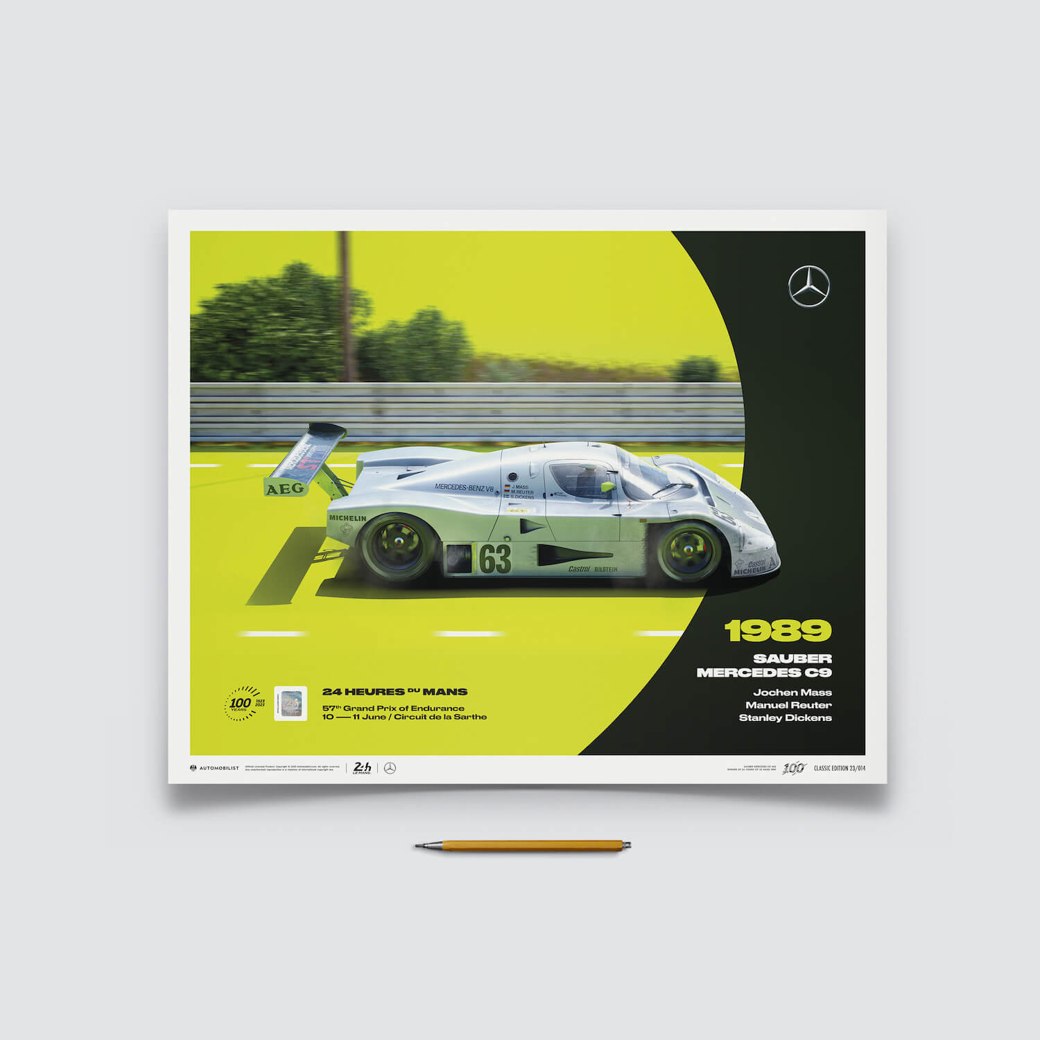 Sauber Mercedes C9 | 1989 100th Anniversary | 24h Le Mans Poster
