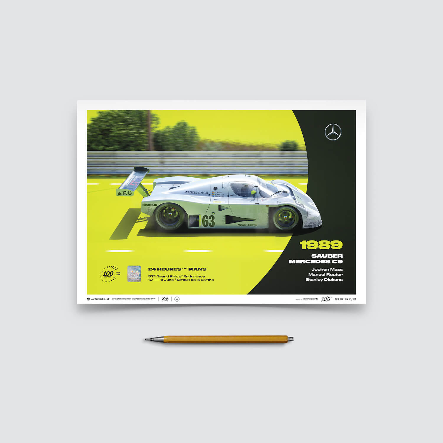 Sauber Mercedes C9 | 1989 100th Anniversary | 24h Le Mans Poster