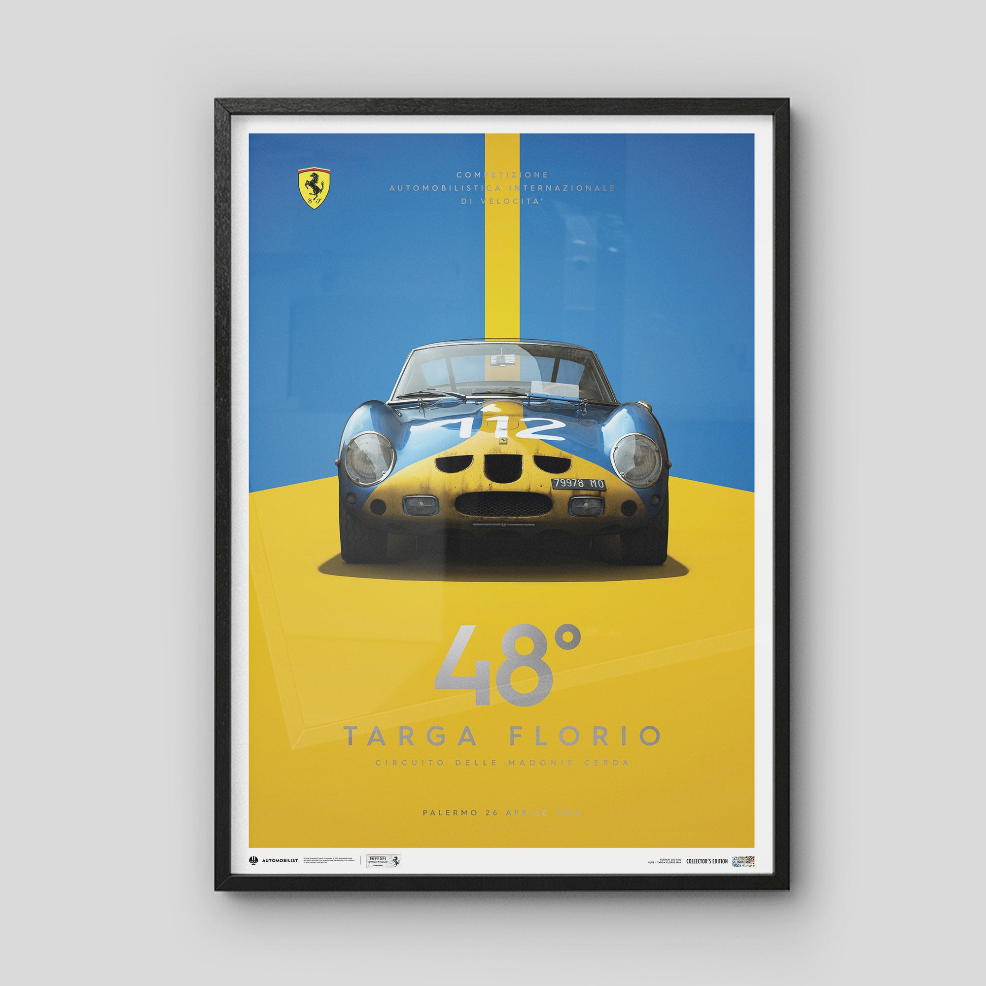 Ferrari 250 GTO | 1964 Targa Florio Blue | Collector's Edition Ferrari Poster