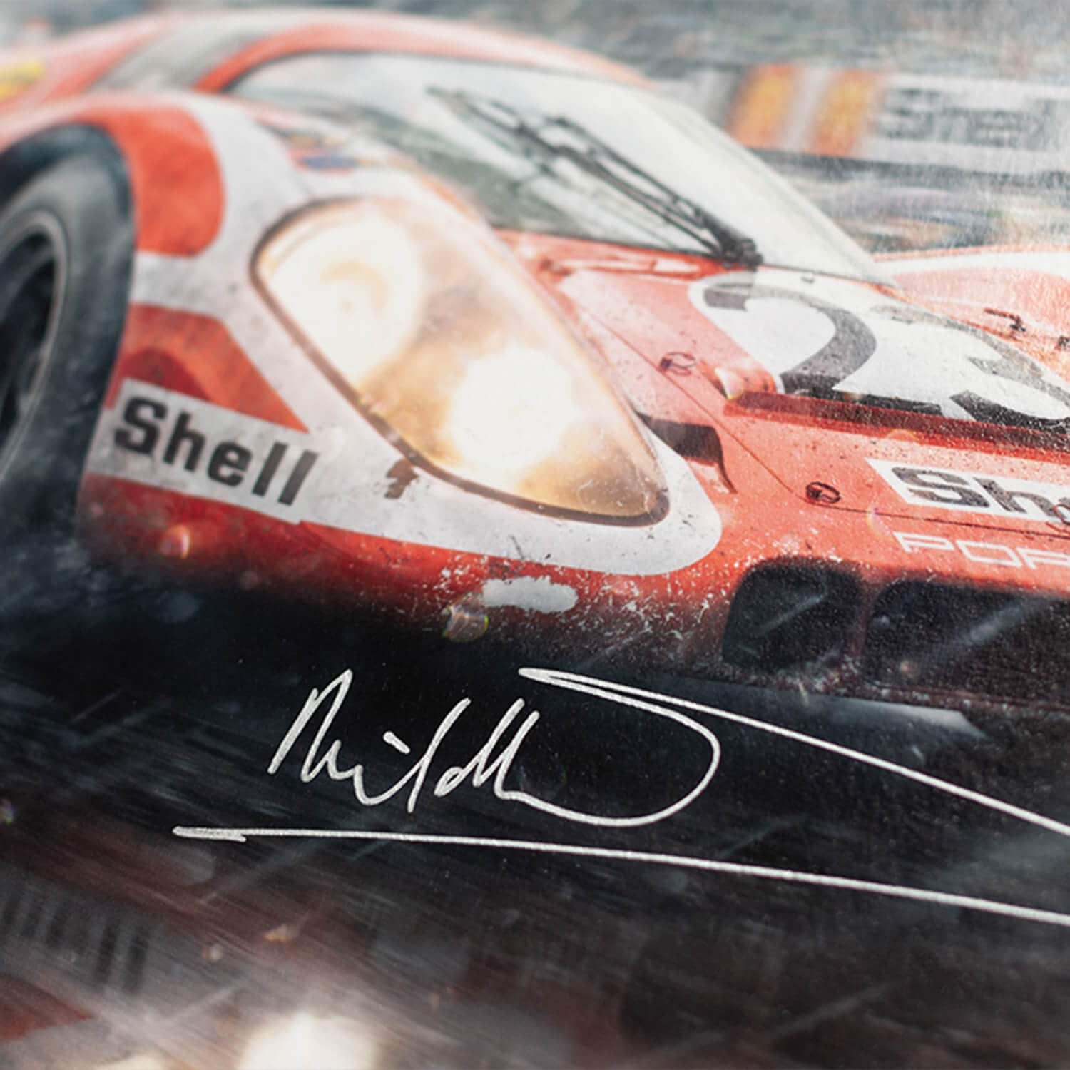 Signed by Richard Attwood - German Engineering, Hollywood Ending - Porsche 917K - 24 Hours of Le Mans - 1970 | Small Fine Art Print - Automobilist