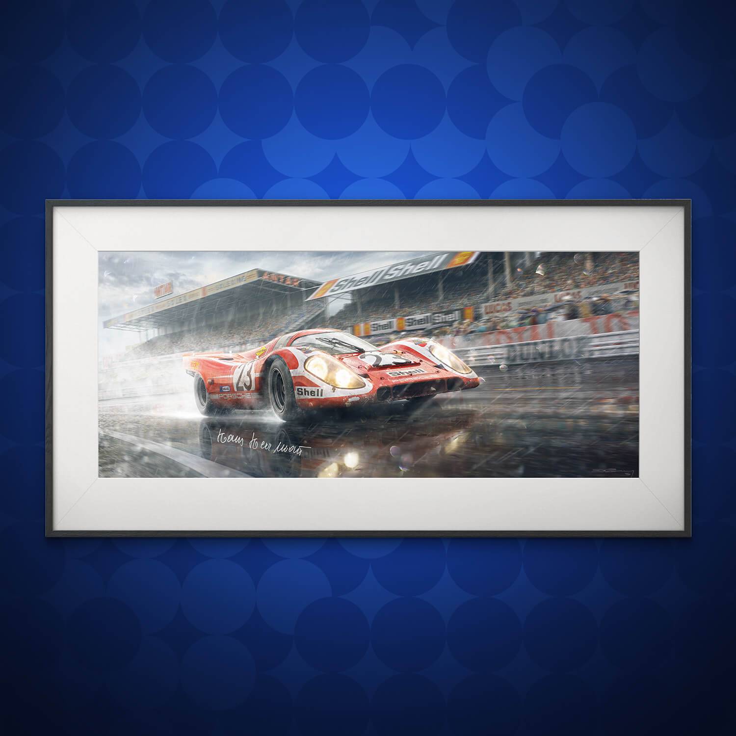 Signed by Hans Herrmann - German Engineering, Hollywood Ending - Porsche 917K - 24 Hours of Le Mans - 1970 | Medium Fine Art Print - Automobilist