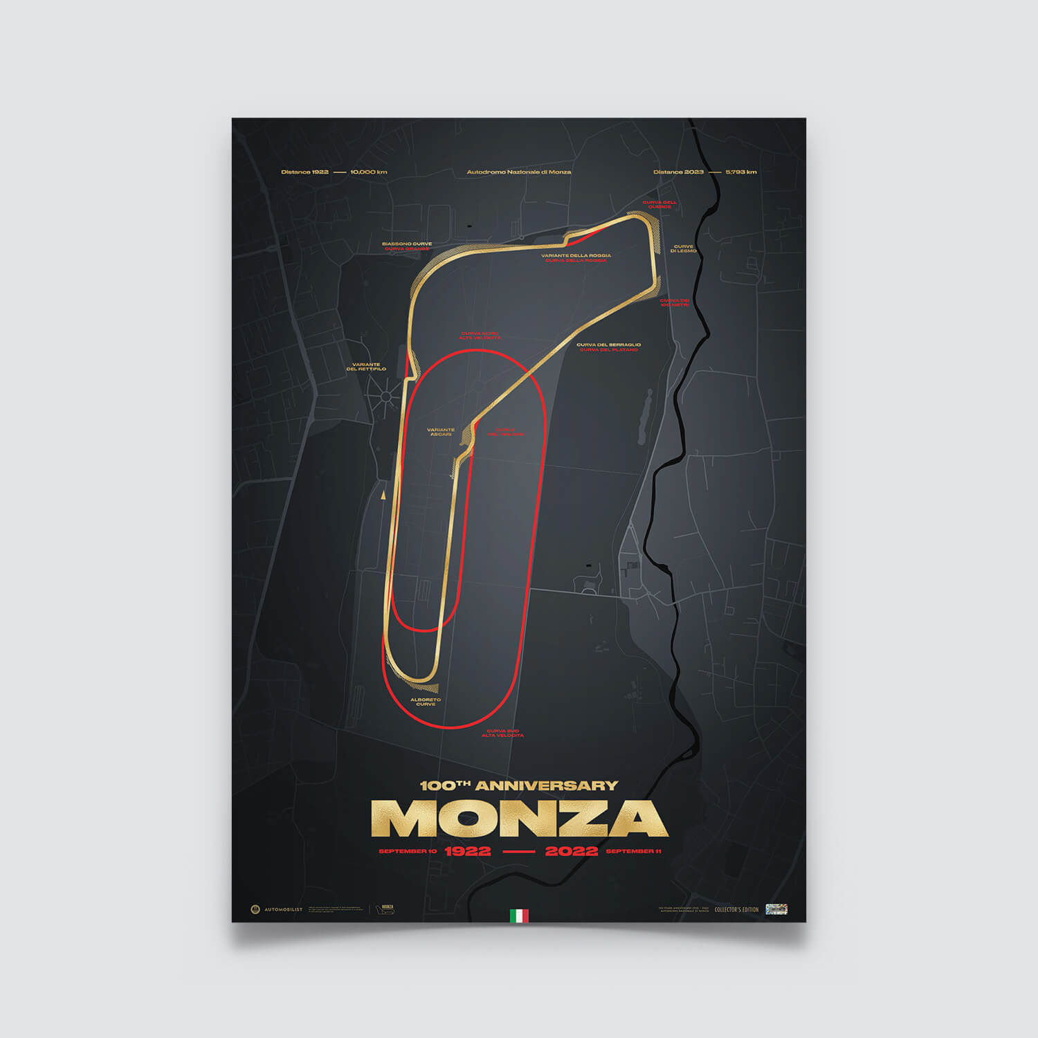 Monza Circuit | 100th Anniversary Track Evolution | Collector’s Edition Track Poster