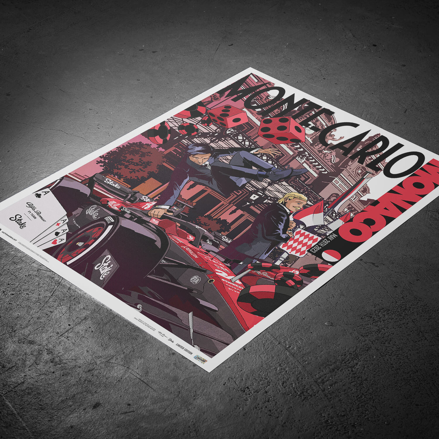 Alfa Romeo F1 Team Stake | 2023 Monaco Grand Prix | Unique Numbers Poster