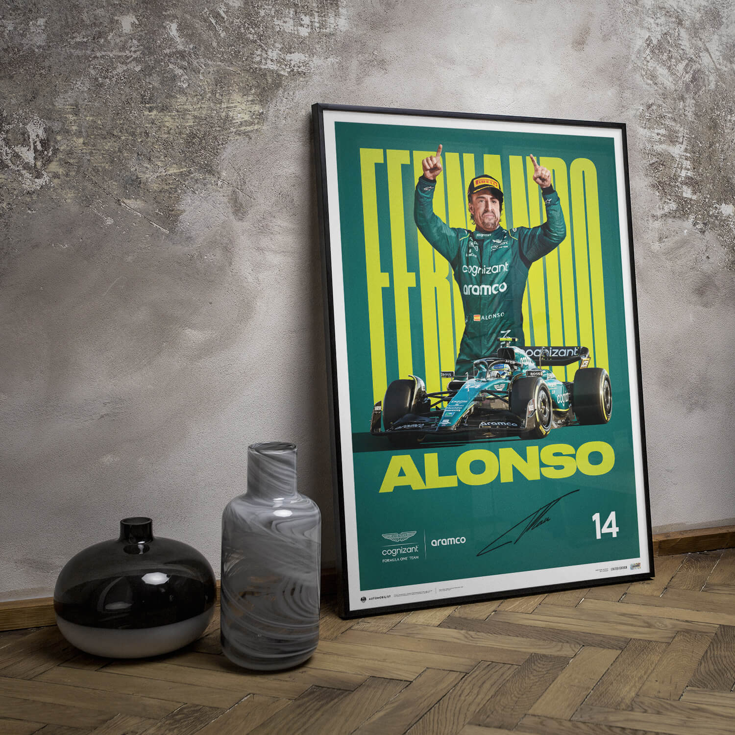 Signed by Fernando Alonso | 2023 Aston Martin Aramco Cognizant Formula One™ Team | Aston Martin Poster