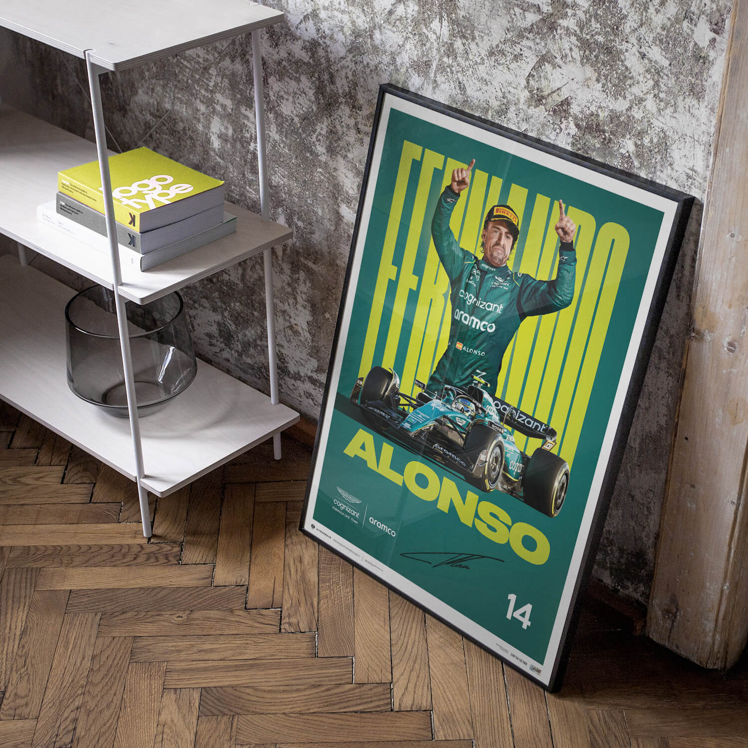 Signed by Fernando Alonso | 2023 Aston Martin Aramco Cognizant Formula One™ Team | Aston Martin Poster