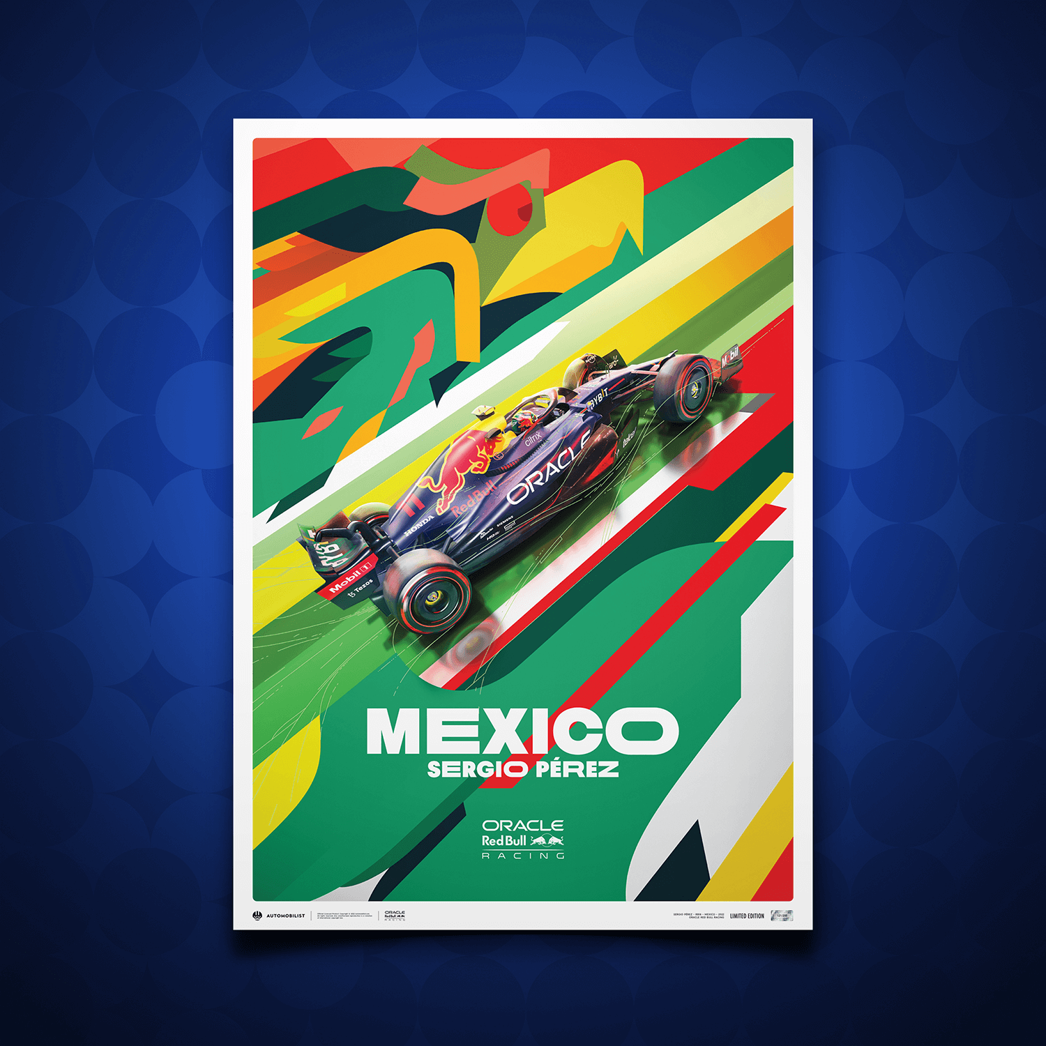 Sergio Pérez | 2022 Mexican Grand Prix | Unique Numbers Oracle Red Bull Racing Poster