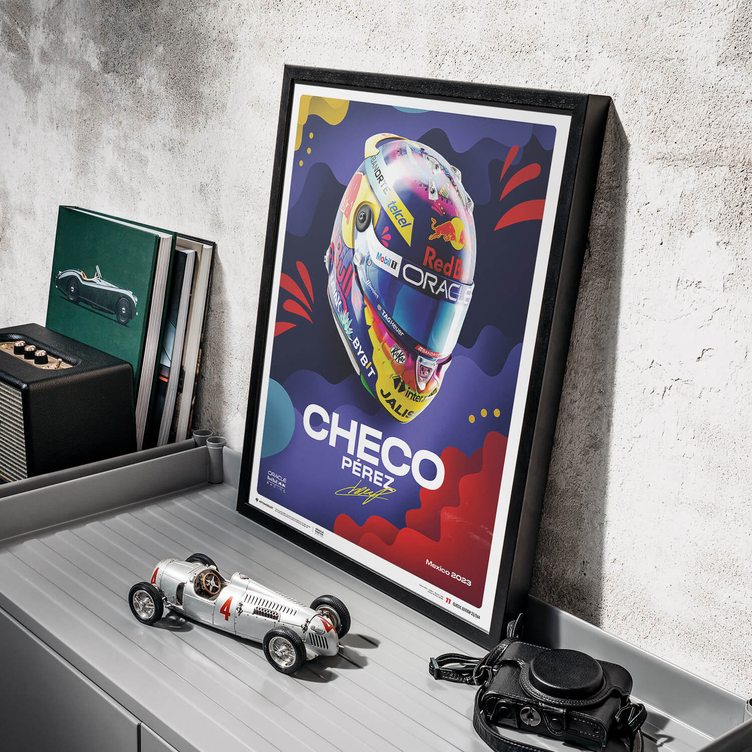 Sergio Pérez | 2023 Mexican Grand Prix Helmet | Oracle Red Bull Racing Poster