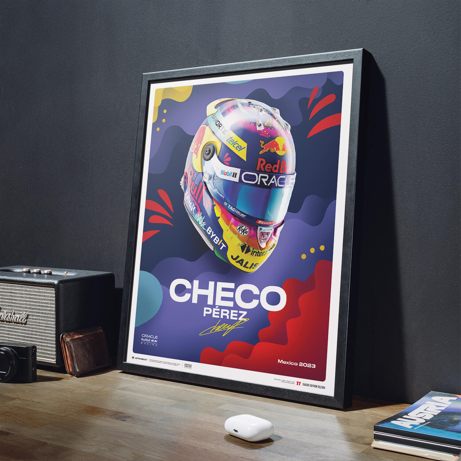 Sergio Pérez | 2023 Mexican Grand Prix Helmet | Oracle Red Bull Racing Poster