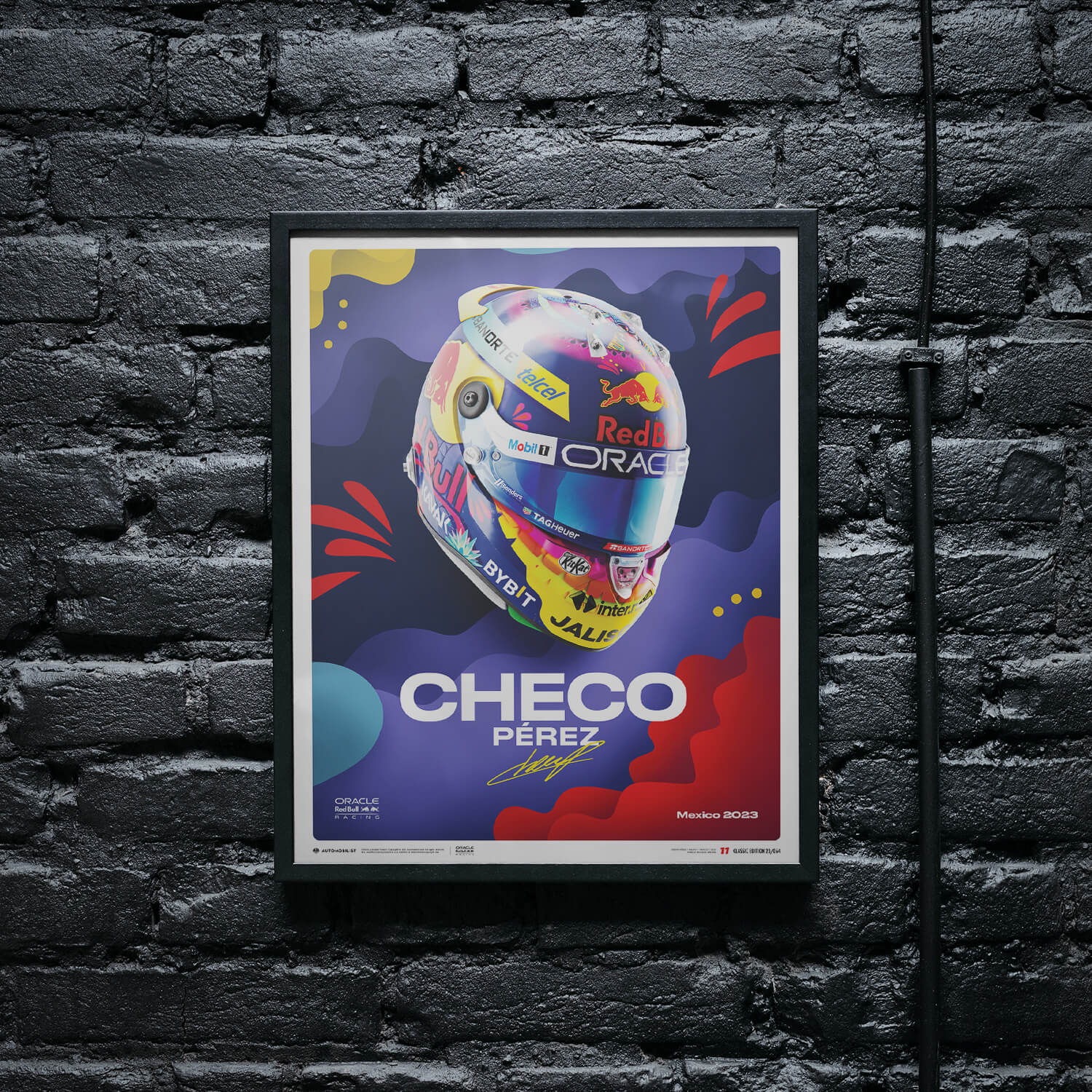 Sergio Pérez | 2023 Mexican Grand Prix Helmet | Oracle Red Bull Racing Poster
