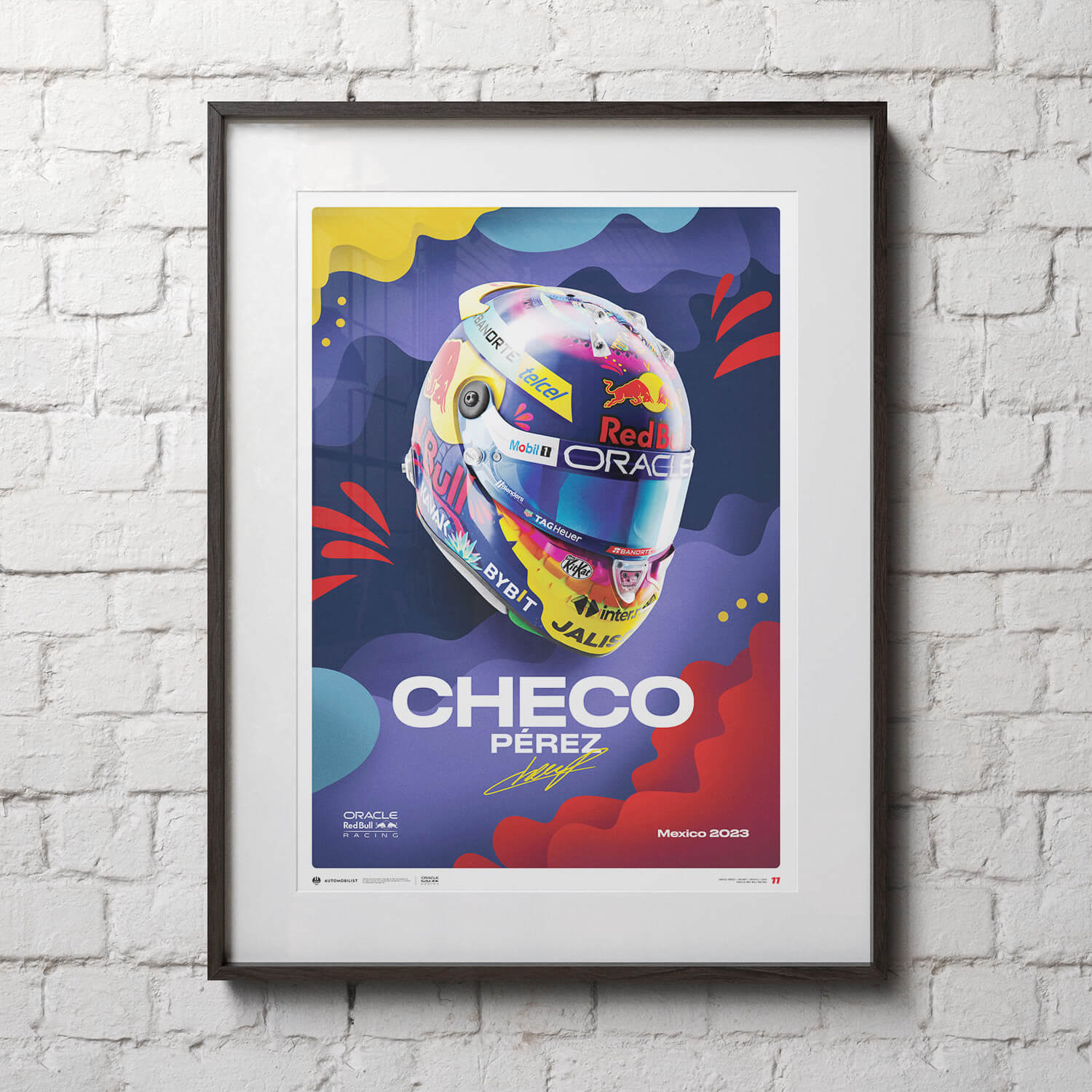 Sergio Pérez | 2023 Mexican Grand Prix Helmet | Oracle Red Bull Racing Poster