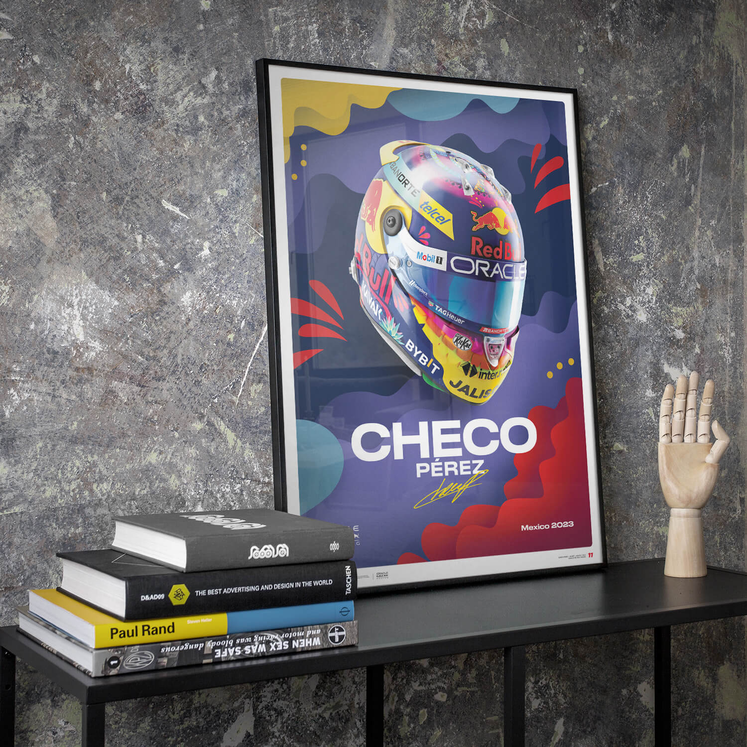 Sergio Pérez | 2023 Mexican Grand Prix Helmet | Oracle Red Bull Racing Poster