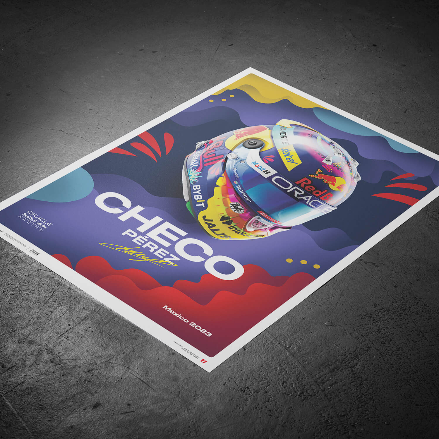 Sergio Pérez | 2023 Mexican Grand Prix Helmet | Oracle Red Bull Racing Poster