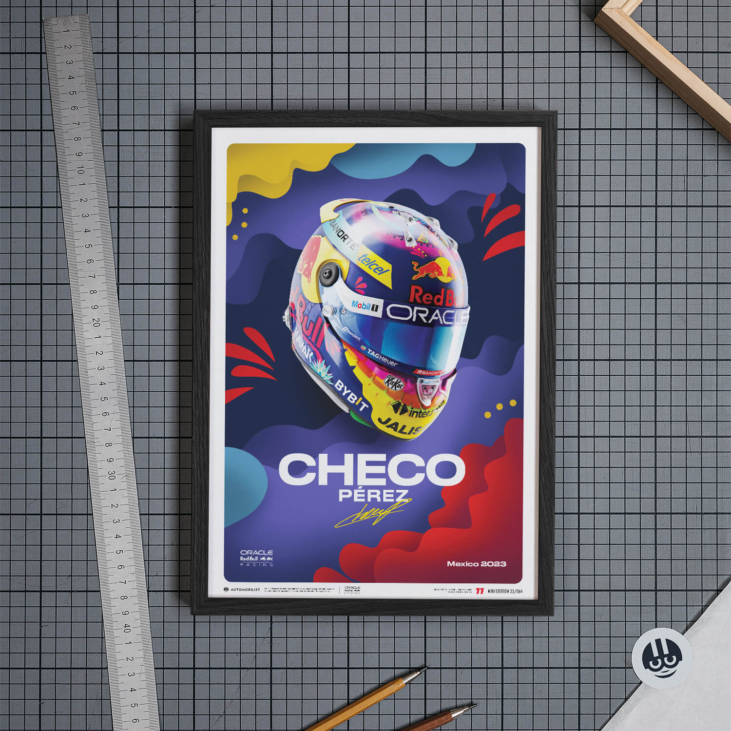 Sergio Pérez | 2023 Mexican Grand Prix Helmet | Oracle Red Bull Racing Poster