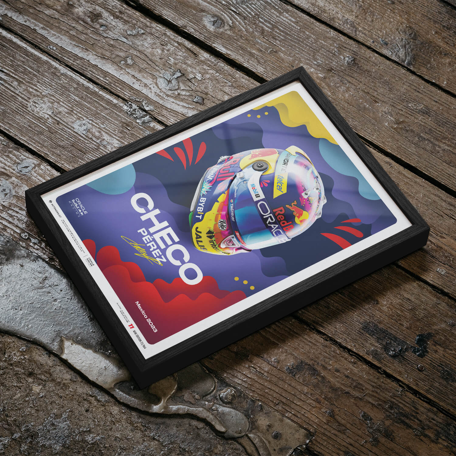 Sergio Pérez | 2023 Mexican Grand Prix Helmet | Oracle Red Bull Racing Poster