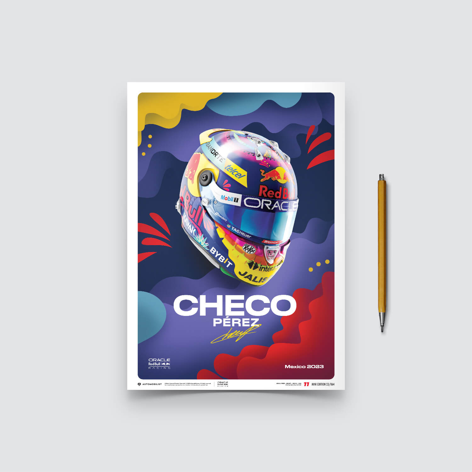 Sergio Pérez | 2023 Mexican Grand Prix Helmet | Oracle Red Bull Racing Poster