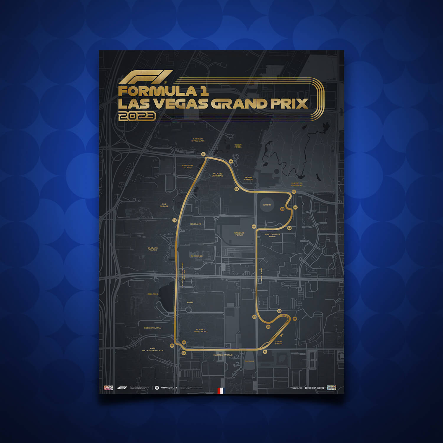 Las Vegas Strip Circuit | 2023 Formula 1 | Collector's Edition Unique Numbers Poster