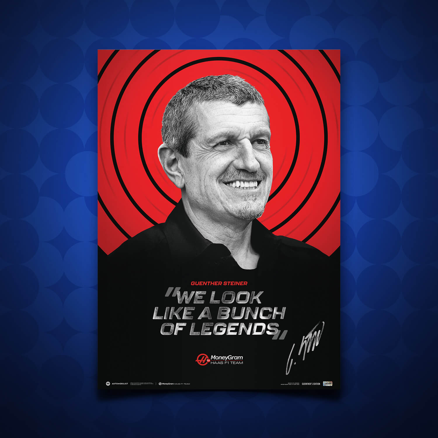 Signed by Guenther Steiner - MoneyGram Haas F1 Team - Bunch of Legends | Collector's Edition
