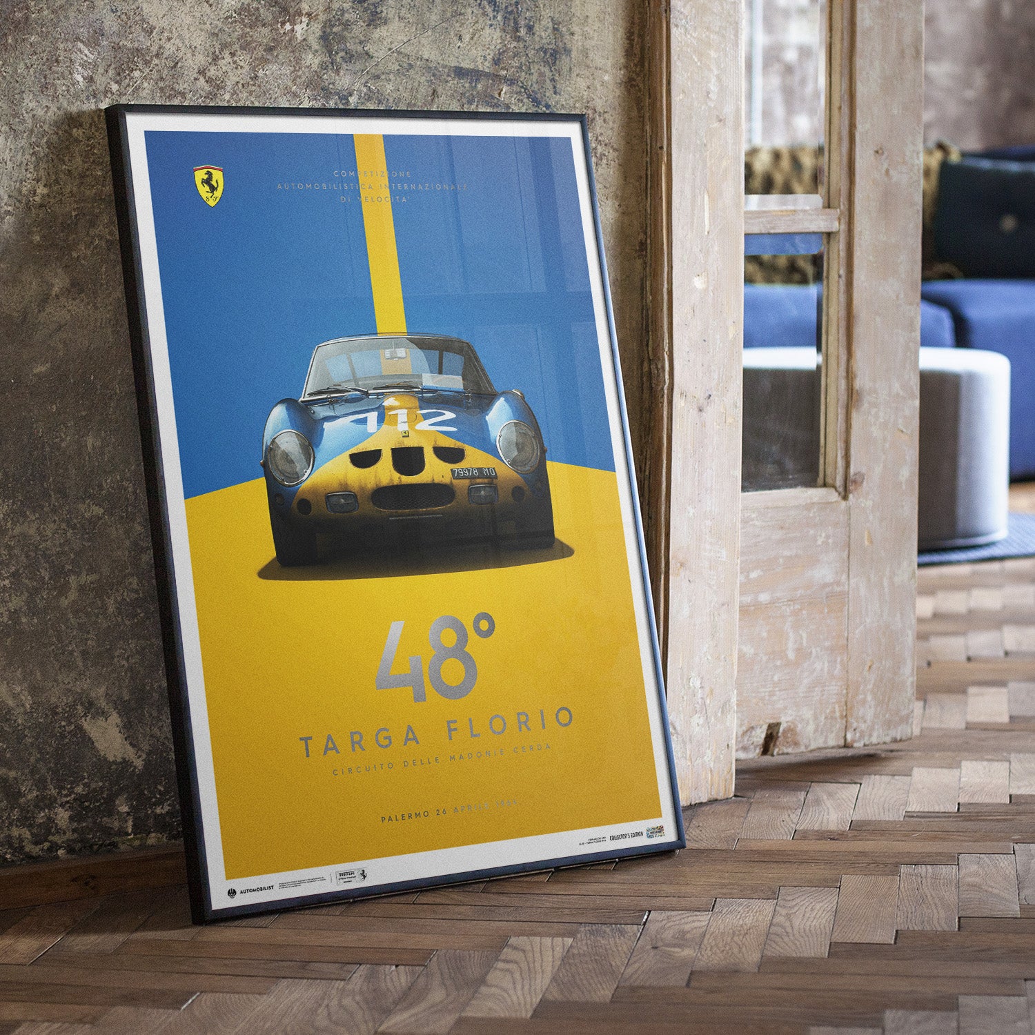 Ferrari 250 GTO | 1964 Targa Florio Blue | Collector's Edition Ferrari Poster