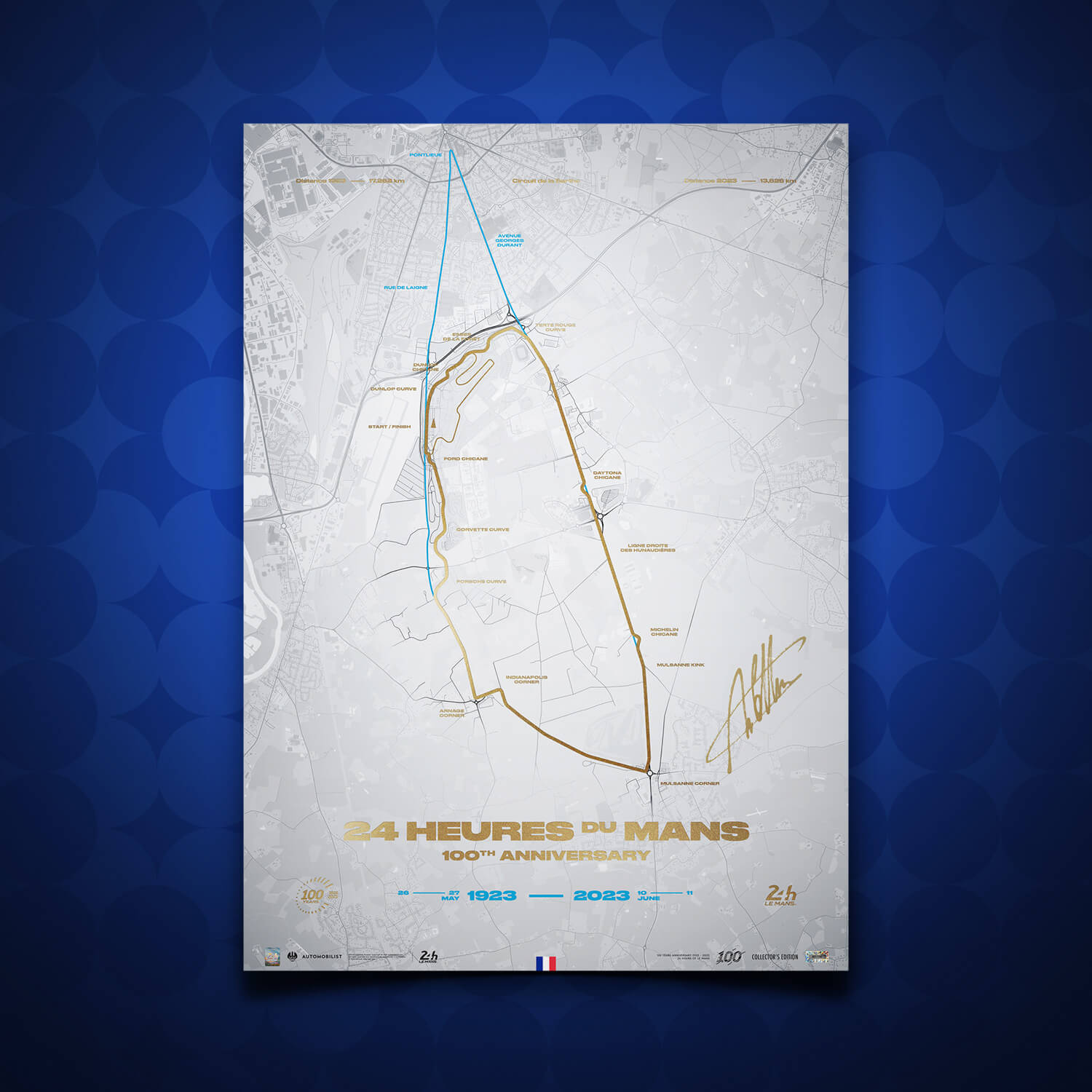 Signed by André Lotterer | 2023 L’Évolution du Circuit | 100th Anniversary 24h Le Mans Poster