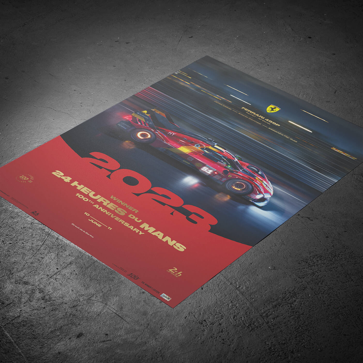 Ferrari 499P | 2023 100th Anniversary | 24h Le Mans Winners Poster