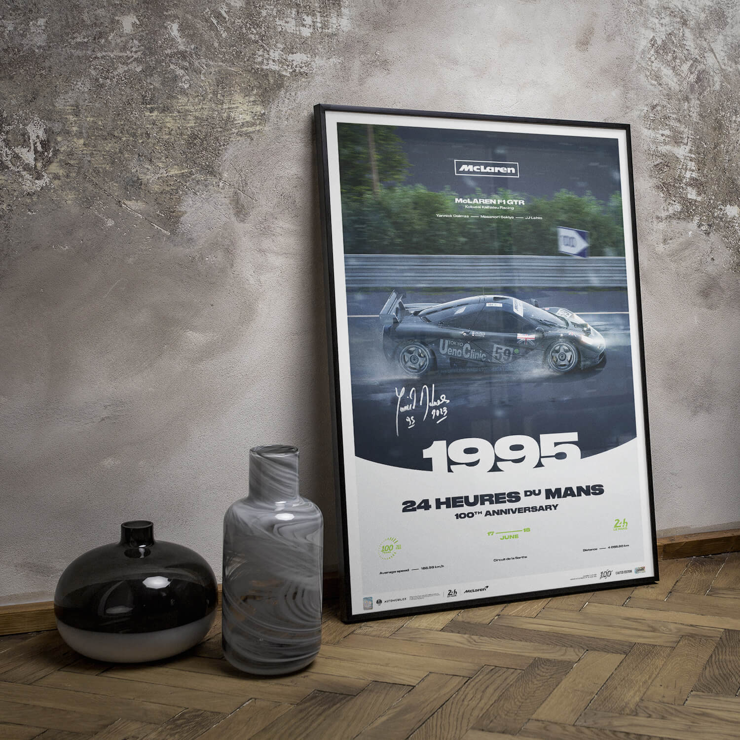 Signed by Yannick Dalmas | 1995 McLaren F1 GTR | 100th Anniversary 24h Le Mans Poster