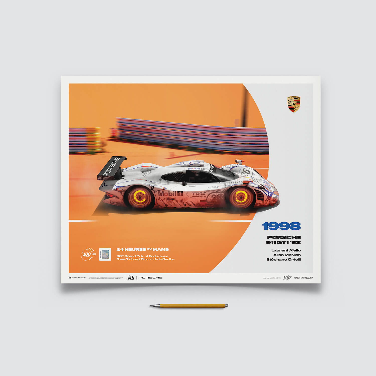 Porsche 911 GT1 | 1998 100th Anniversary | 24h Le Mans Poster