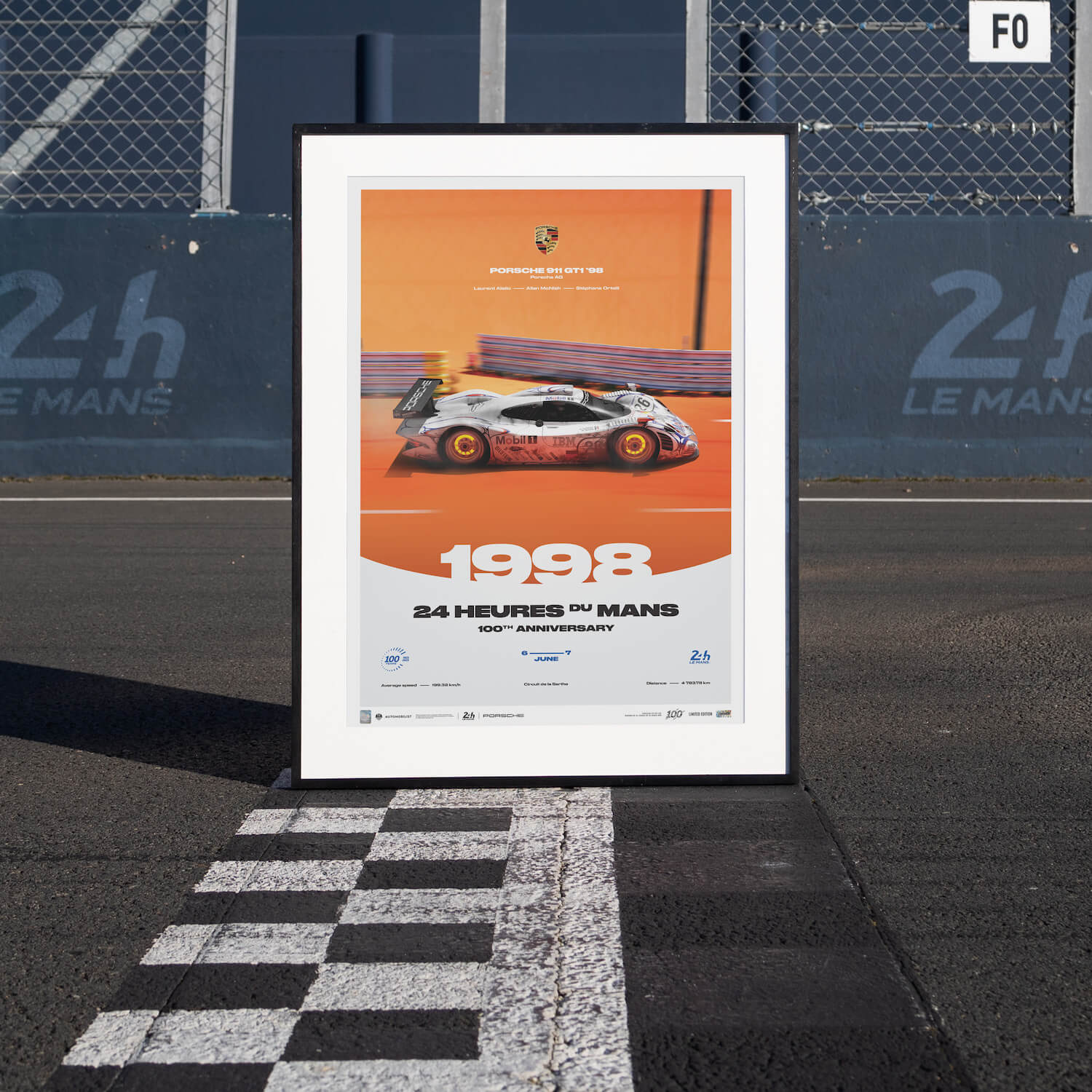 Porsche 911 GT1 | 1998 100th Anniversary | 24h Le Mans Poster