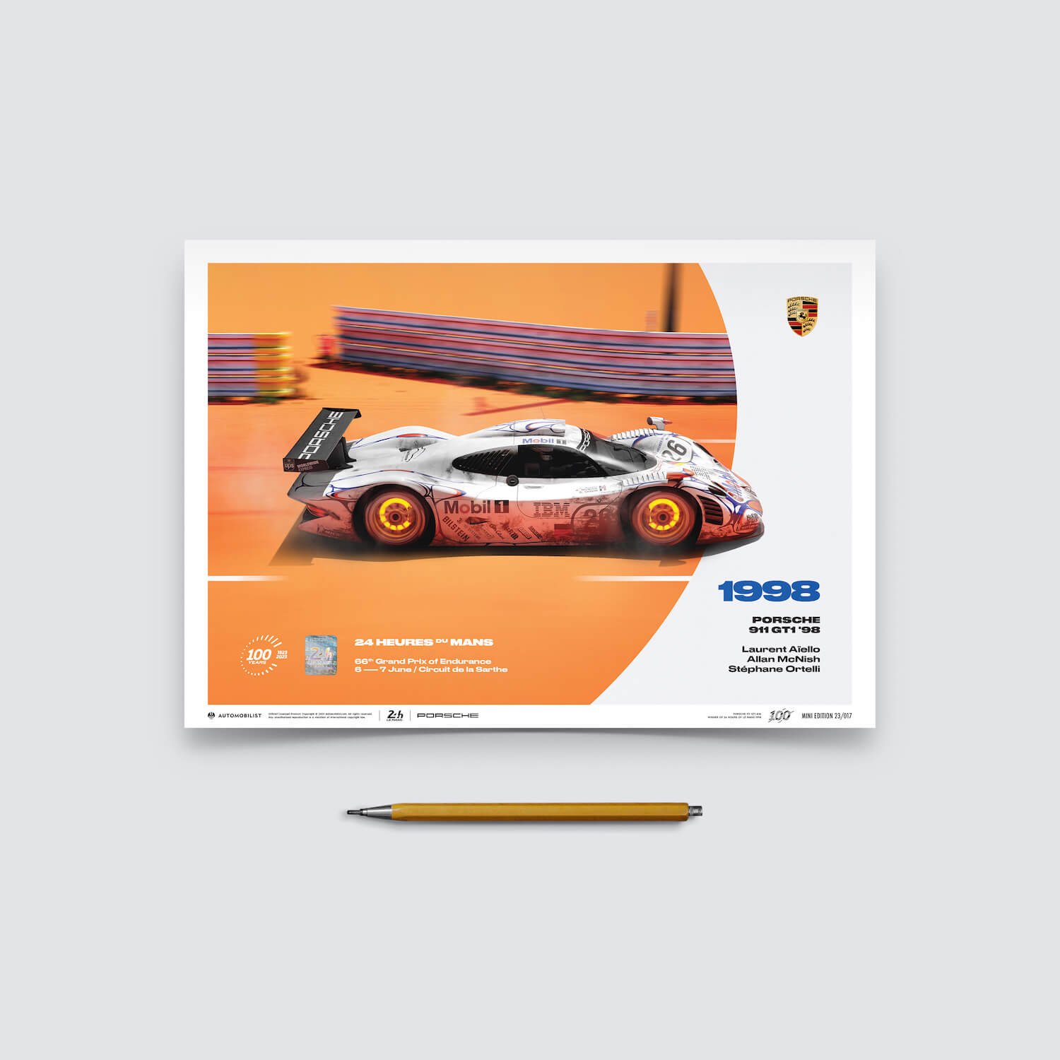 Porsche 911 GT1 | 1998 100th Anniversary | 24h Le Mans Poster