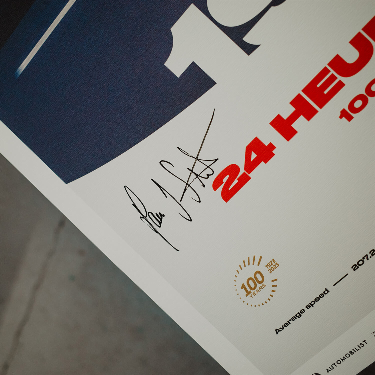 Signed by Hans-Joachim Stuck | 1986 Porsche 962 C | 100th Anniversary 24h Le Mans Poster