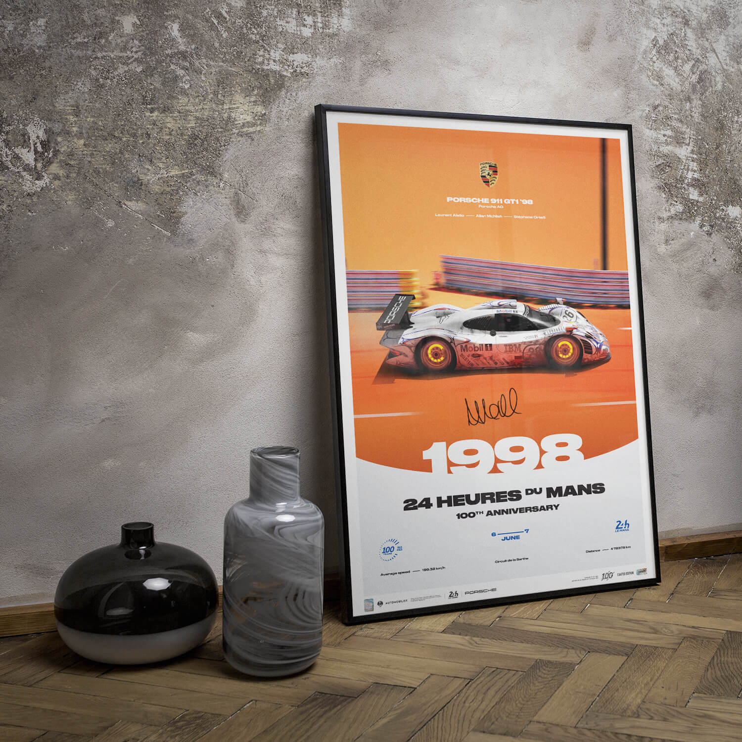 Signed by Allan McNish | 1998 Porsche 911 GT1 | 100th Anniversary 24h Le Mans Poster