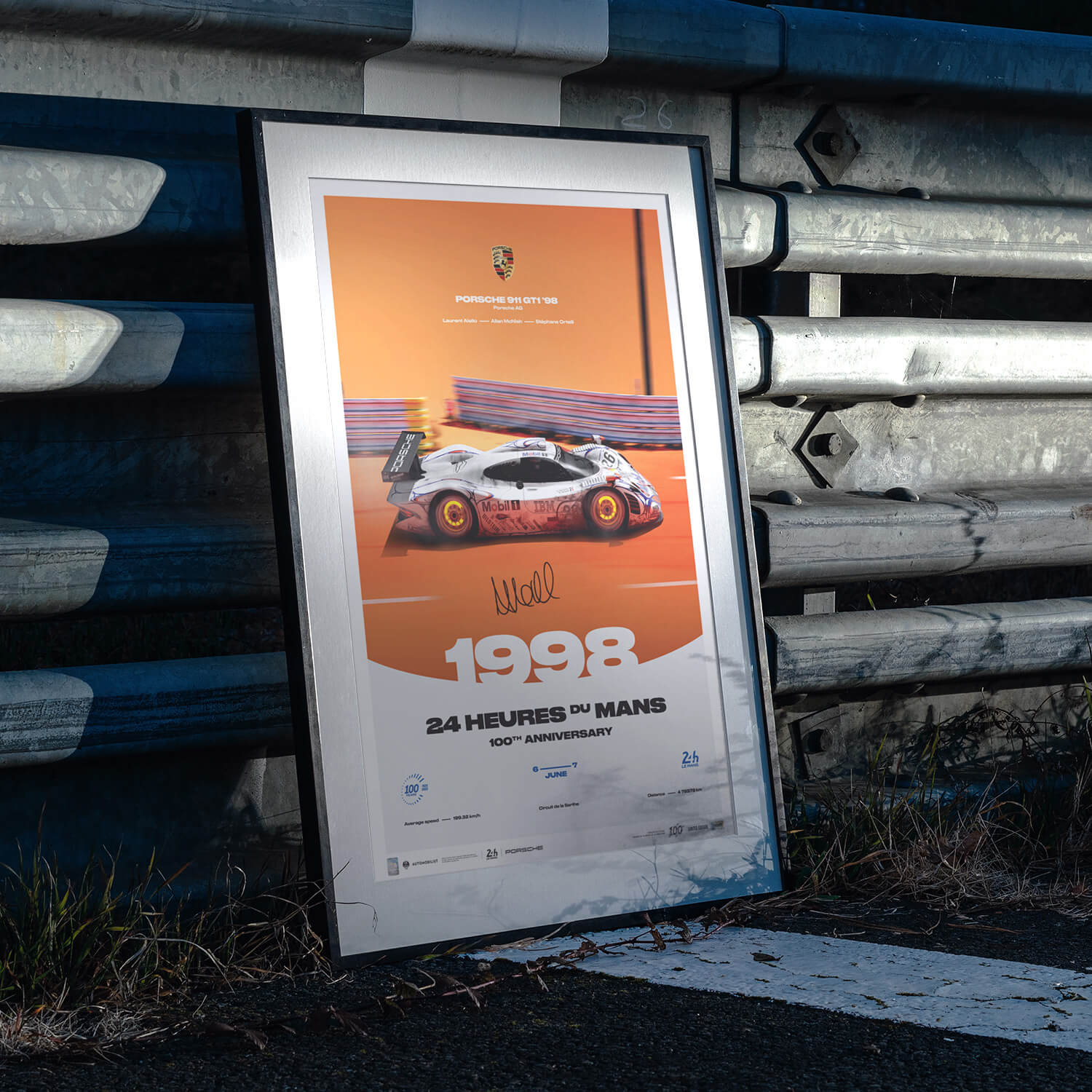 Signed by Allan McNish | 1998 Porsche 911 GT1 | 100th Anniversary 24h Le Mans Poster