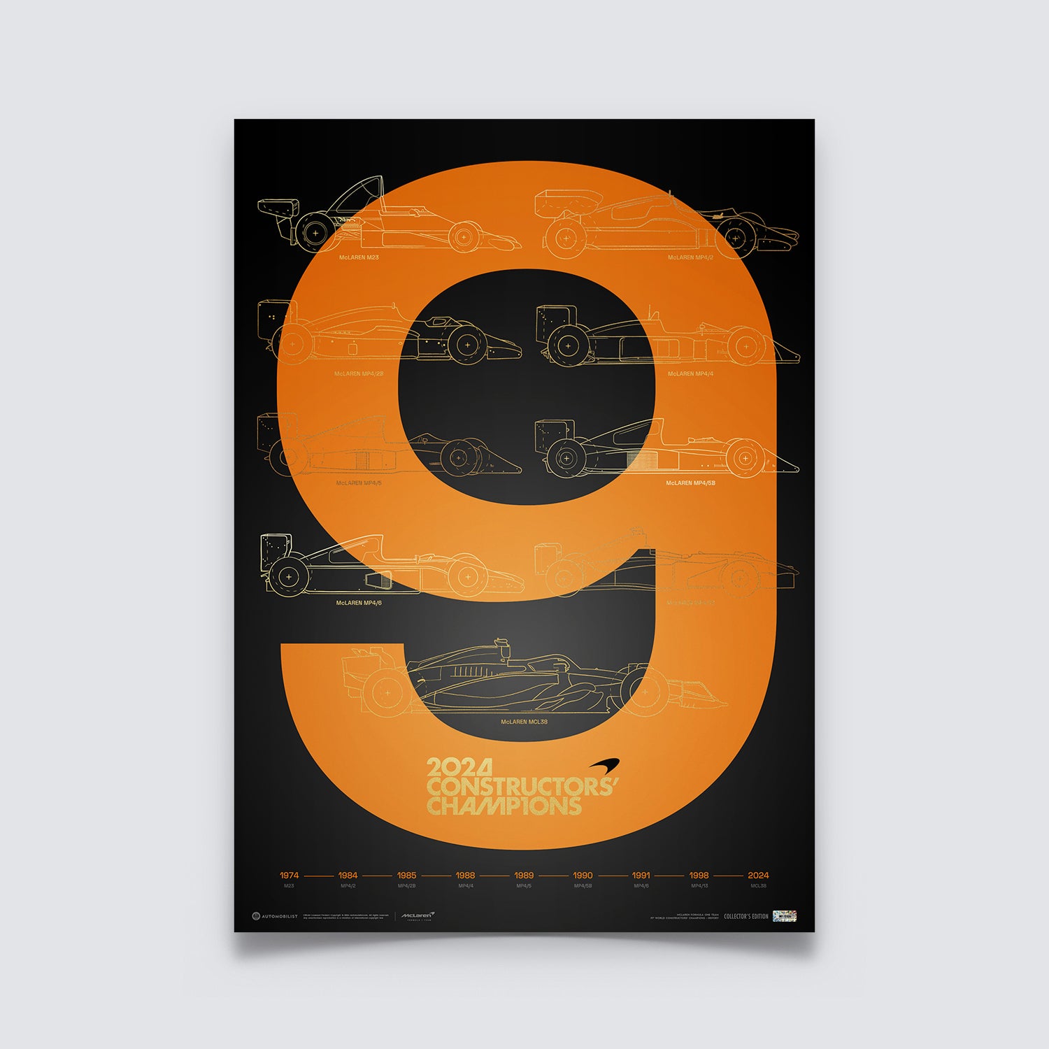 Set of 2 framed posters - McLaren Formula 1 Team - F1® World Constructors' Champions - 2024