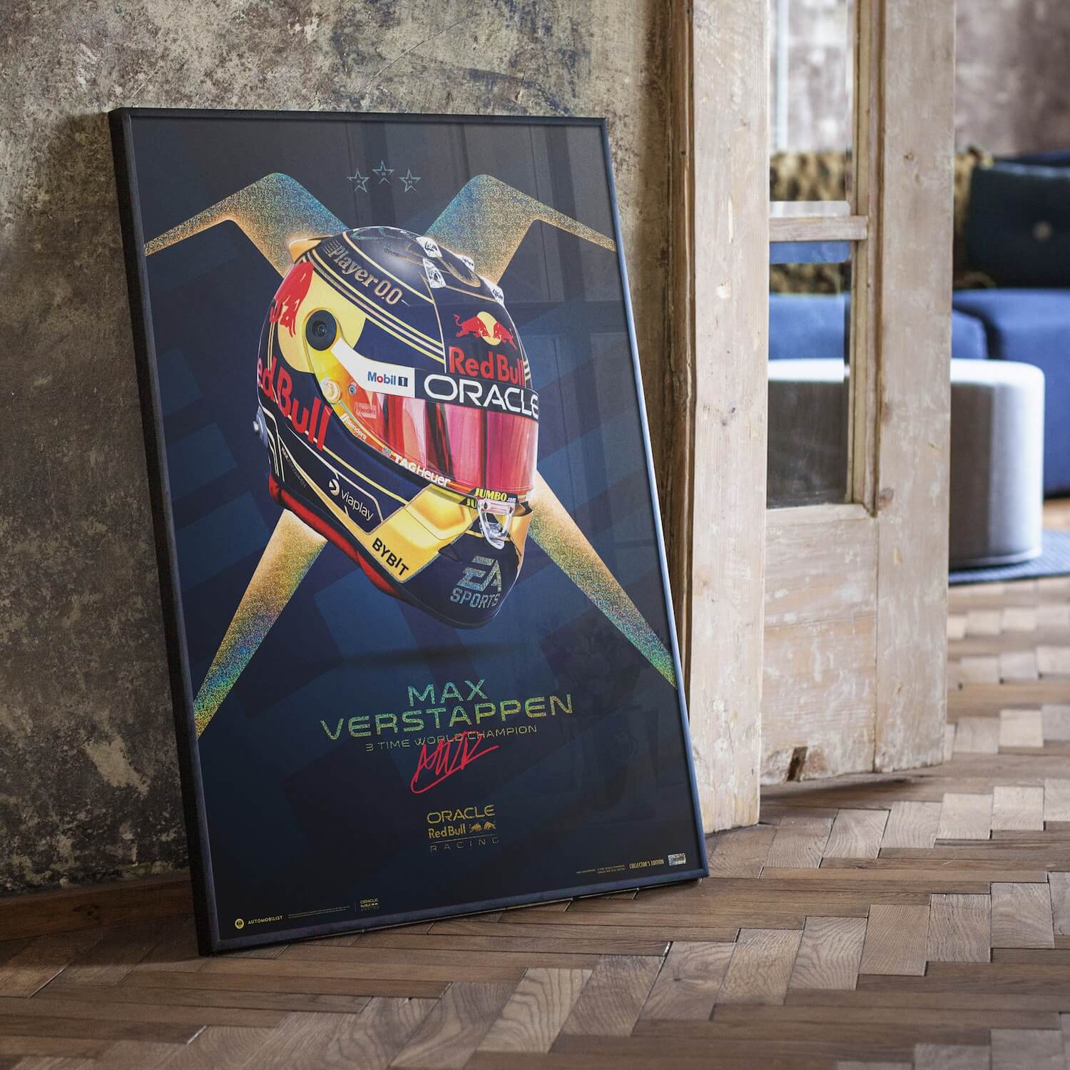 Max Verstappen | 2023 World Champion Helmet | Collector’s Edition Oracle Red Bull Racing Poster