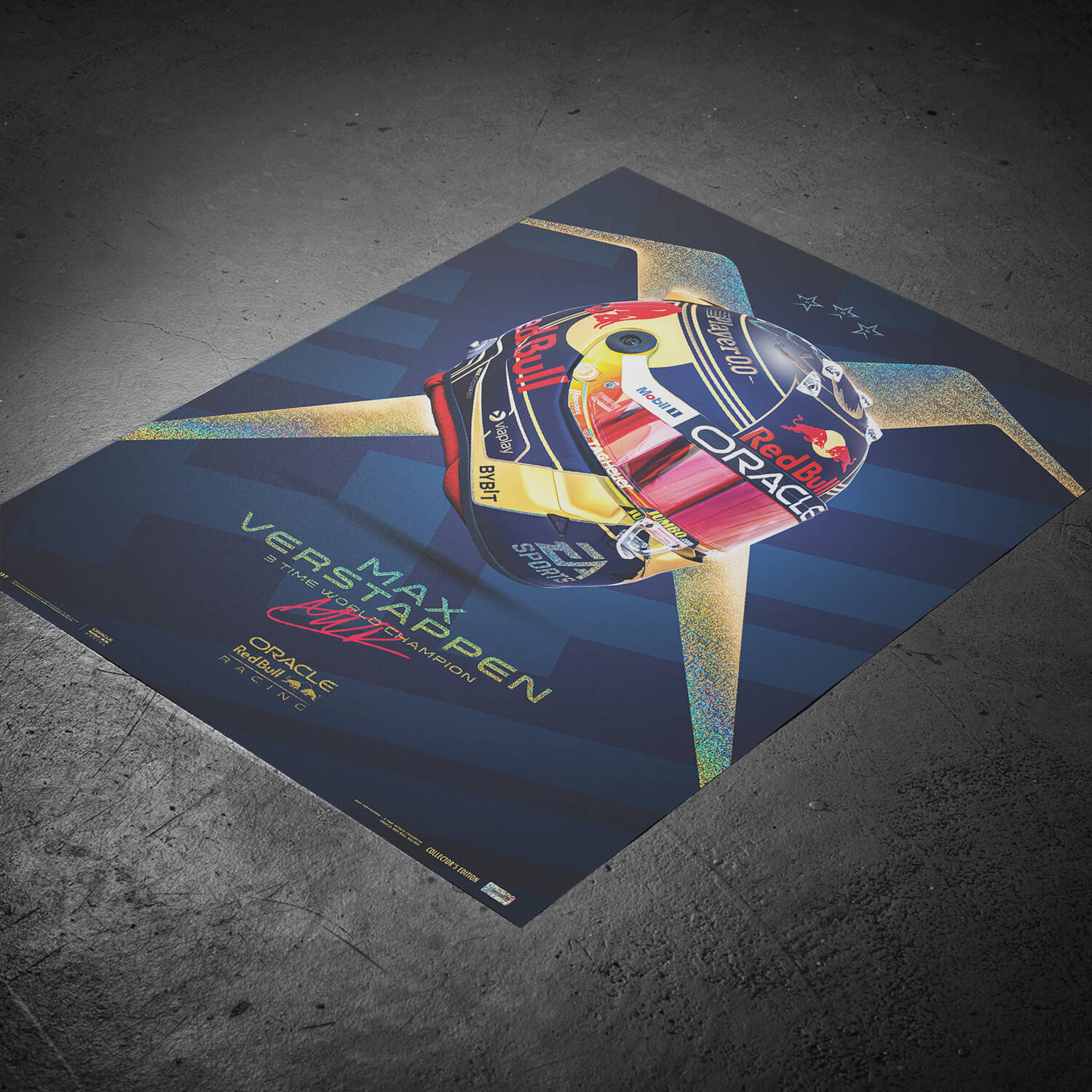 Max Verstappen | 2023 World Champion Helmet | Collector’s Edition Oracle Red Bull Racing Poster