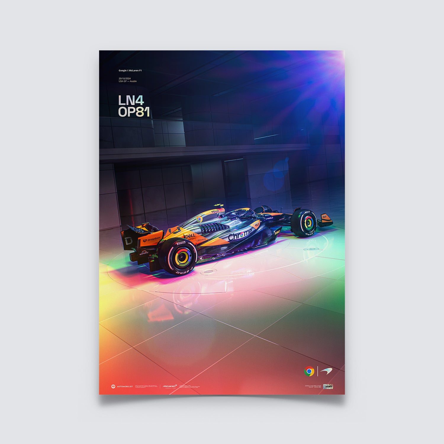 McLaren Formula 1 Team Chrome Livery | US Grand Prix 2024 | Collector’s Edition Poster