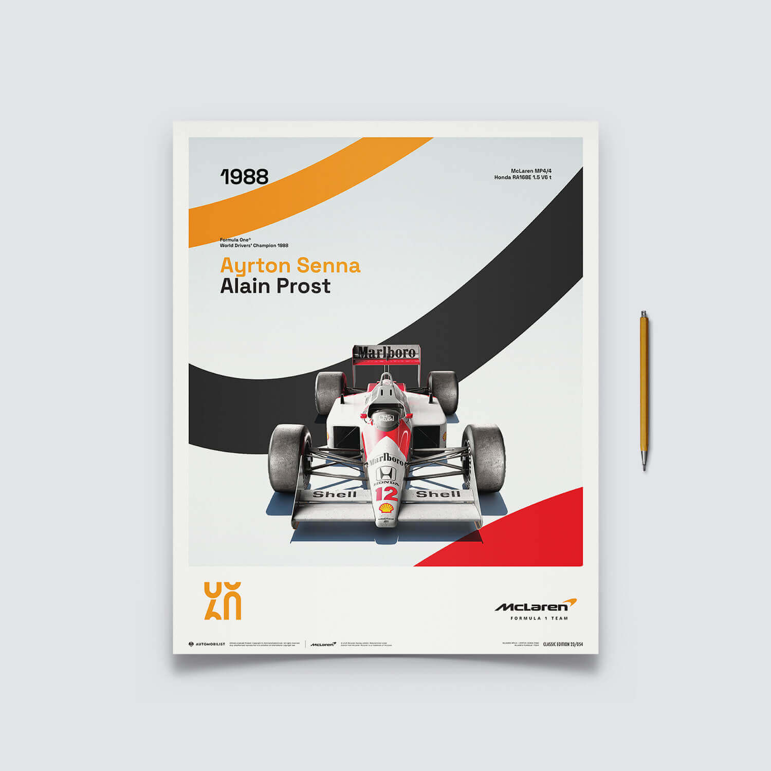 McLaren Racing MP4/4 | 1988 60th Anniversary | McLaren Poster