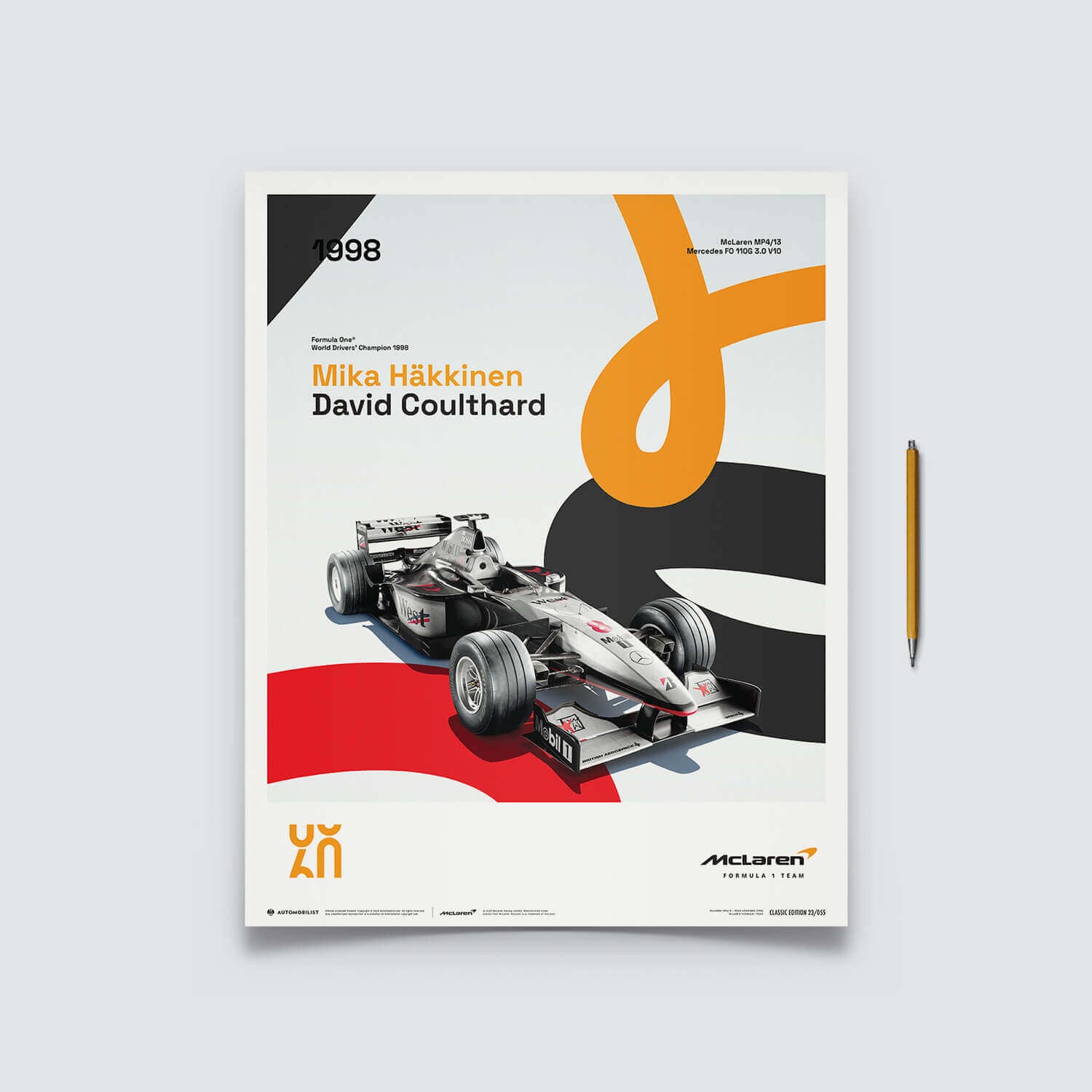 McLaren Racing MP4/13 | 1998 60th Anniversary | McLaren Poster