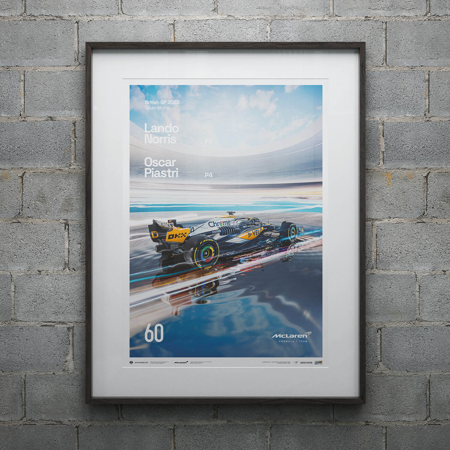 McLaren Formula 1 Team | 2023 Chrome Livery 60th Anniversary | McLaren Poster