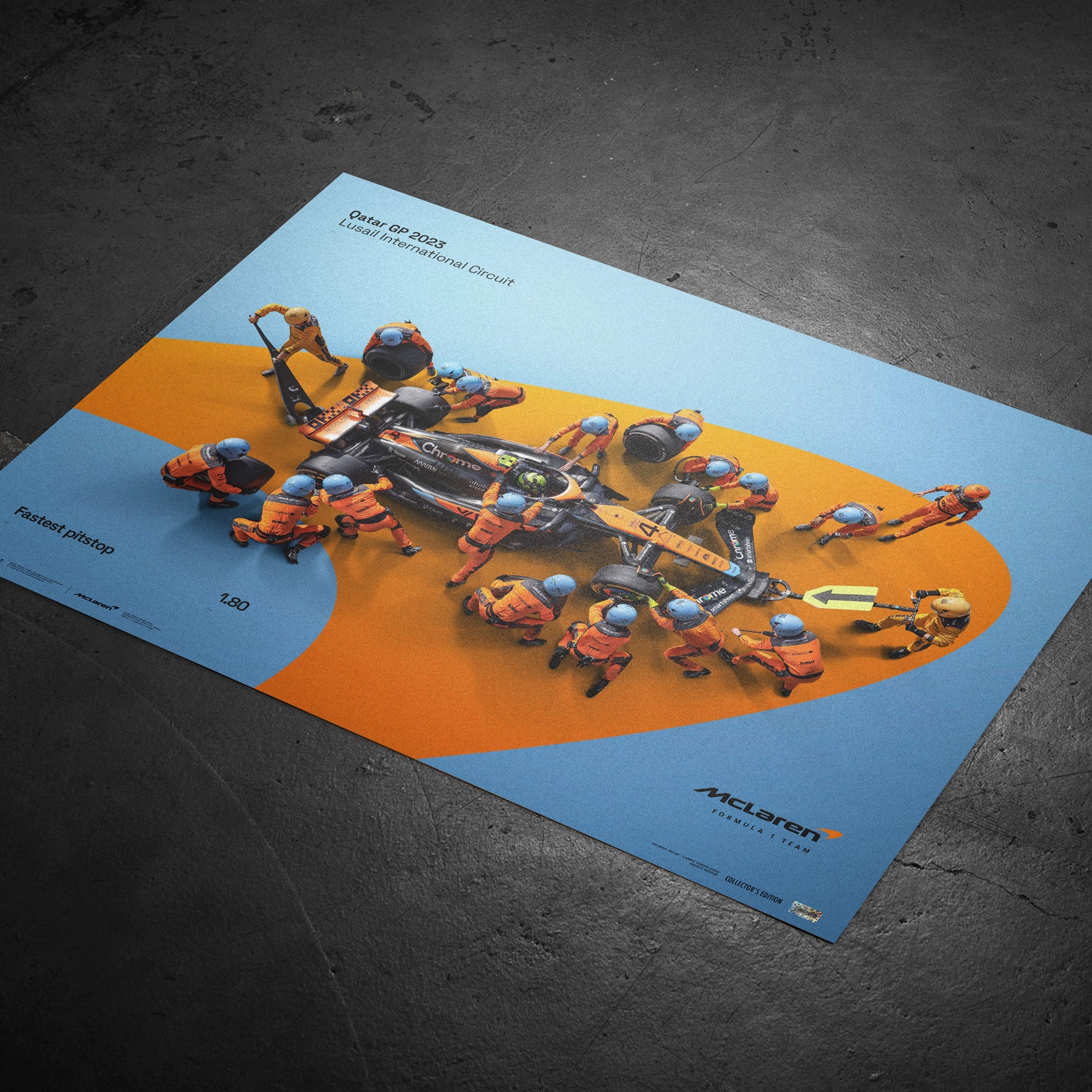 McLaren Formula 1 Team | 2023 World Record Fastest Pit Stop 1.80 | Collector's Edition McLaren Poster