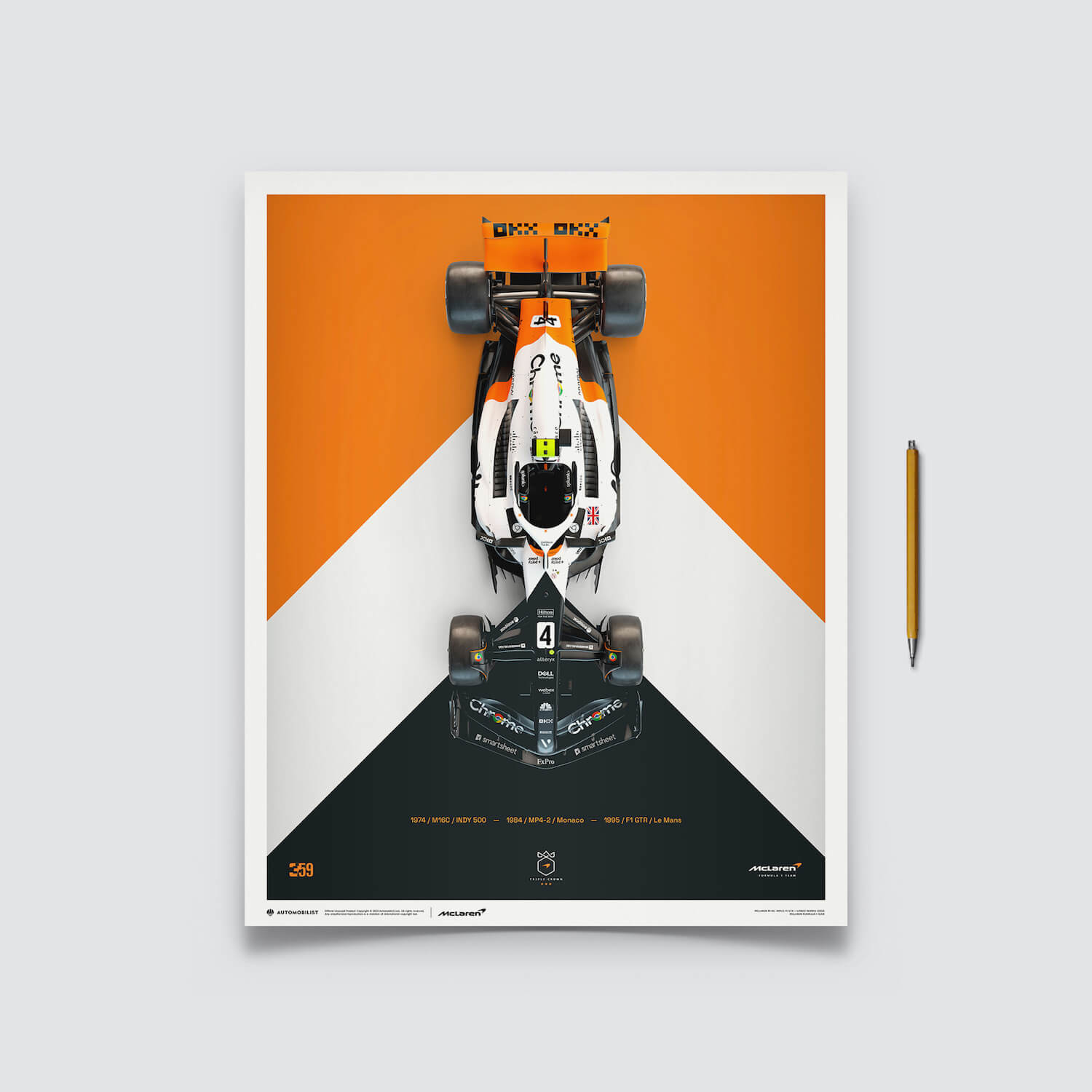 Lando Norris | 2023 The Triple Crown Livery 60th Anniversary | McLaren Formula 1 Team Poster