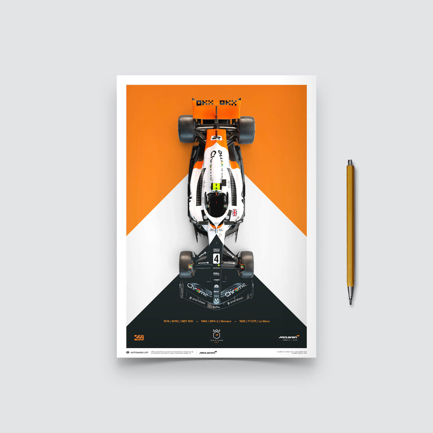 Lando Norris | 2023 The Triple Crown Livery 60th Anniversary | McLaren Formula 1 Team Poster